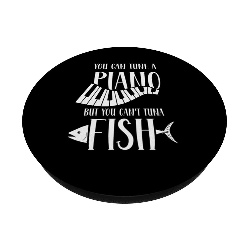 Funny Piano Tuna Fish PopSockets PopGrip - Adhesive Phone Grip & Stand for iPhone, Samsung, Smartphones - Perfect for Music Lovers, Office, Commute & Daily Use
