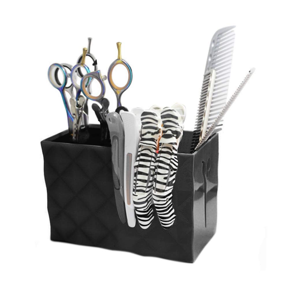 Professional Hair Salon Storage Box - Scissors Comb Hair Clip Organizer Holder for Hairdressing Tools (Black) | Perfect for Salon, Barber Shop & Home Hair Cutting Accessories Storage