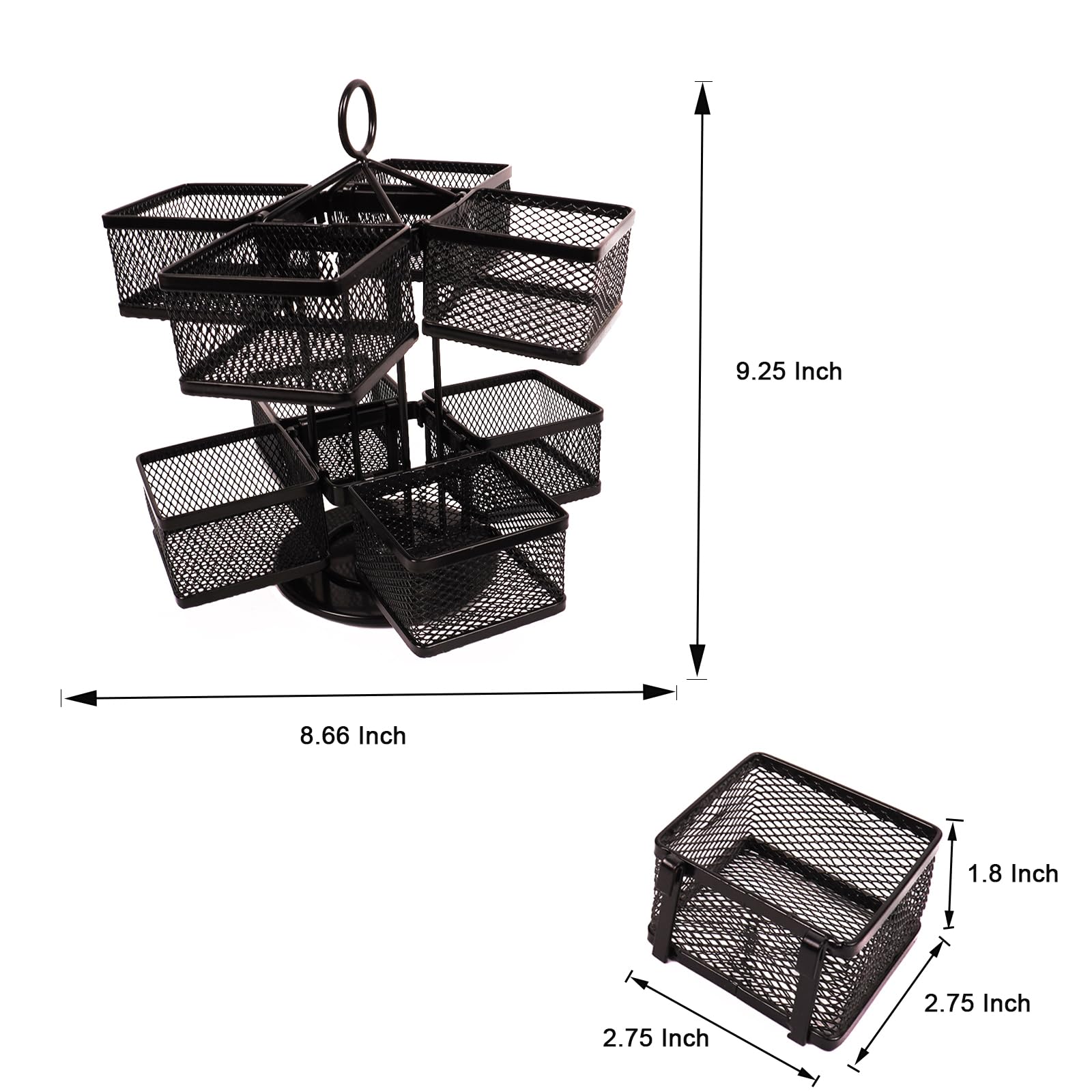 SEVENLINE 2-Tier Spinning Tea Bag Organizer - Holds 112 Teabags, Coffee Pods & Sweeteners | Space-Saving Carousel for Counter, Cabinet & Pantry Storage | Perfect for Tea Lovers & Coffee Stations