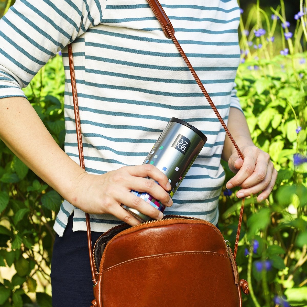12oz Stainless Steel Vacuum Insulated Tumbler with Double Wall - Glitch Silver | Keeps Drinks Hot/Cold for Hours | Perfect for Coffee, Tea, and Outdoor Activities