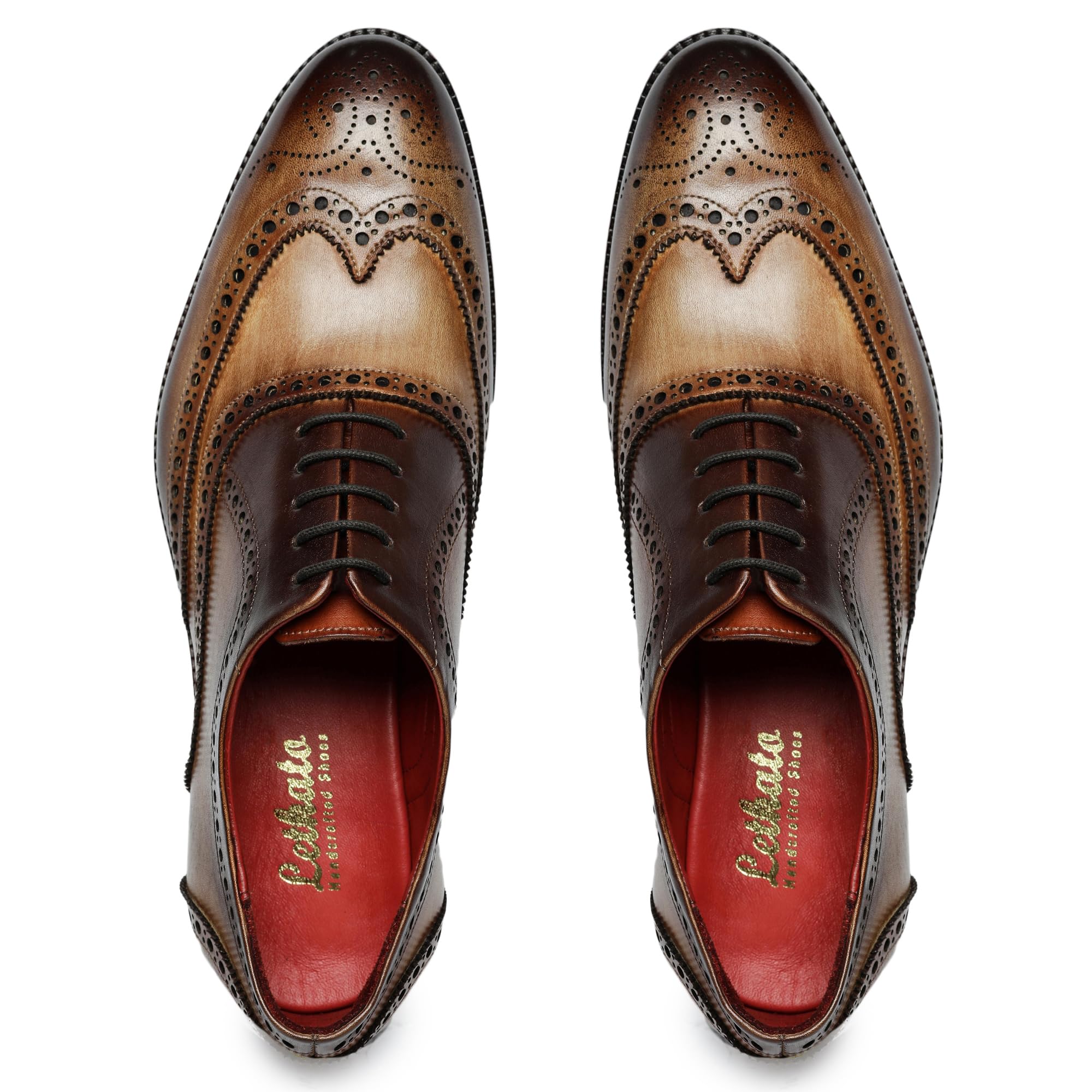 Handcrafted Genuine Leather Wingtip Brogue Oxford Dress Shoes for Men - Classic Lace-Up Formal Footwear for Business, Weddings & Special Occasions