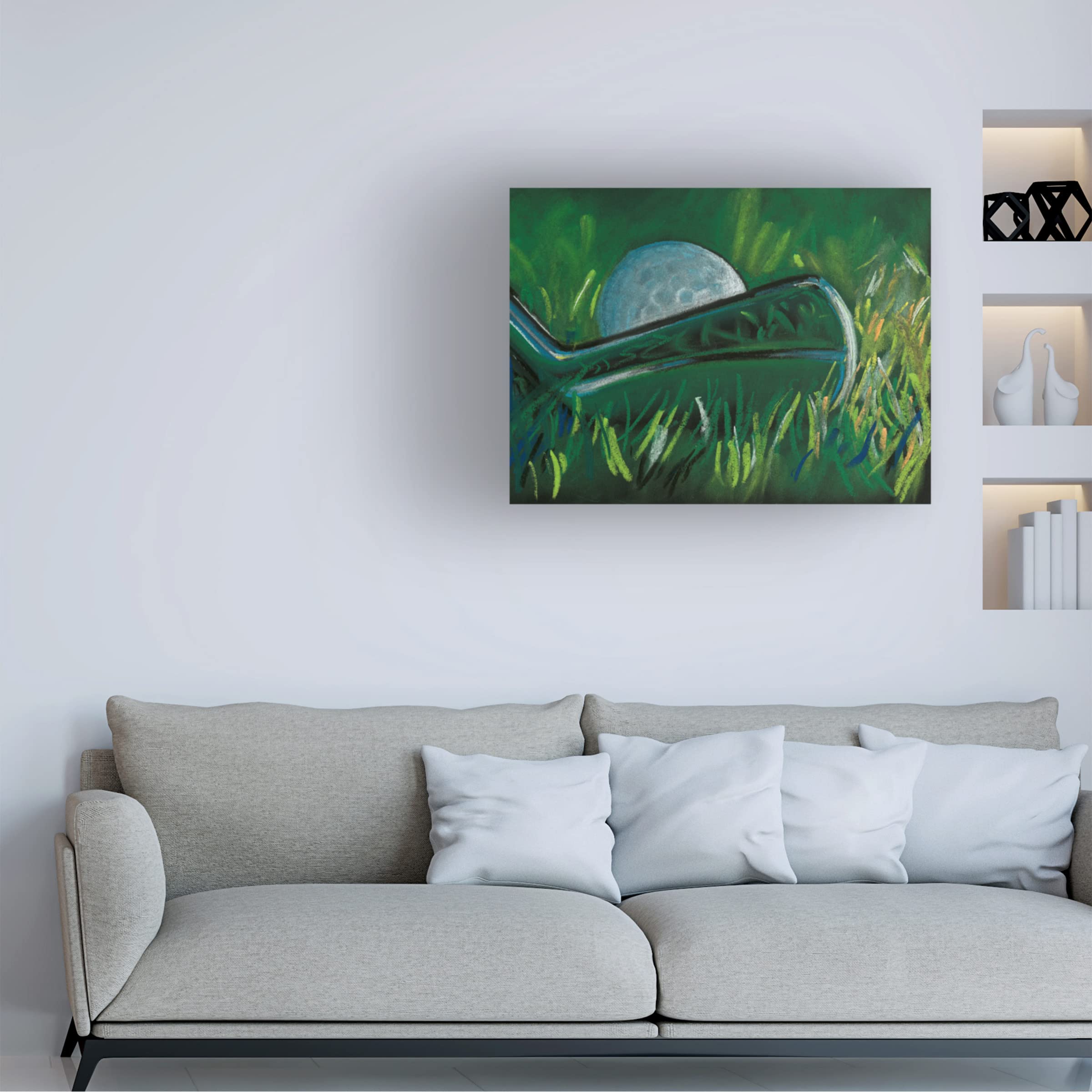 Trademark Fine Art 'Tee Time I' Golf-Themed Canvas Wall Art by Jennifer Paxton Parker - Perfect for Living Room, Office & Man Cave Decor