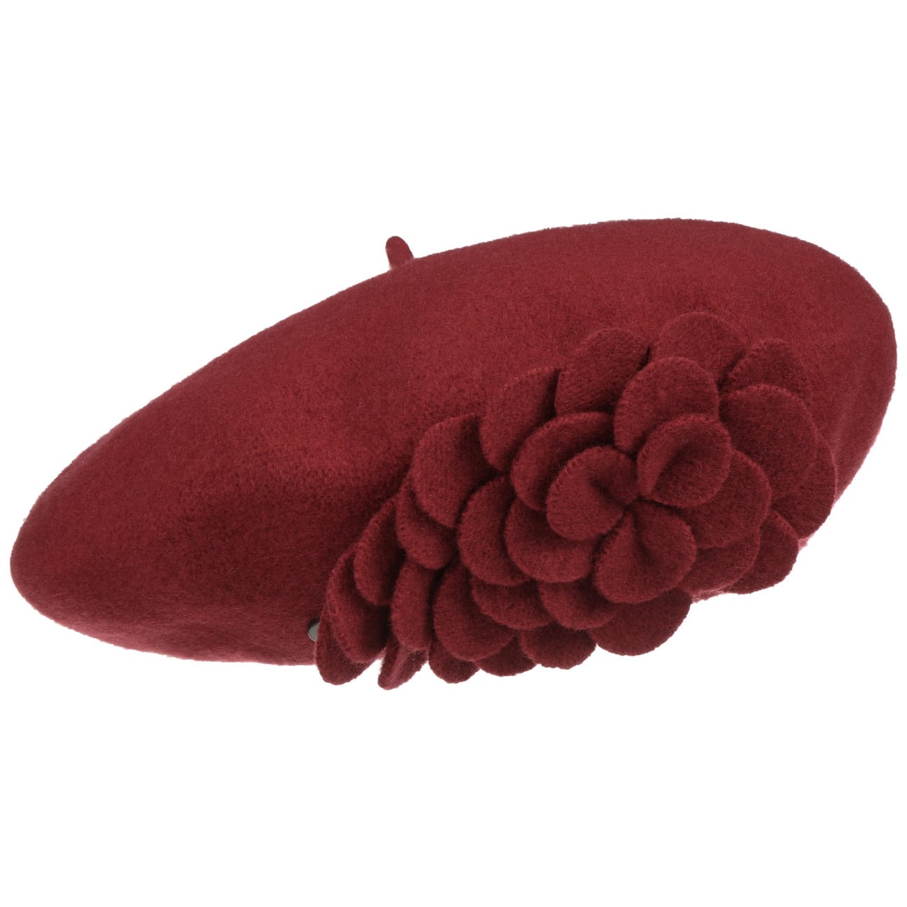 Lierys Agris Flower Wool Basque Beret - Classic French Style Winter Hat for Women, Perfect for Outdoor Activities, Travel & Fashion Accessories