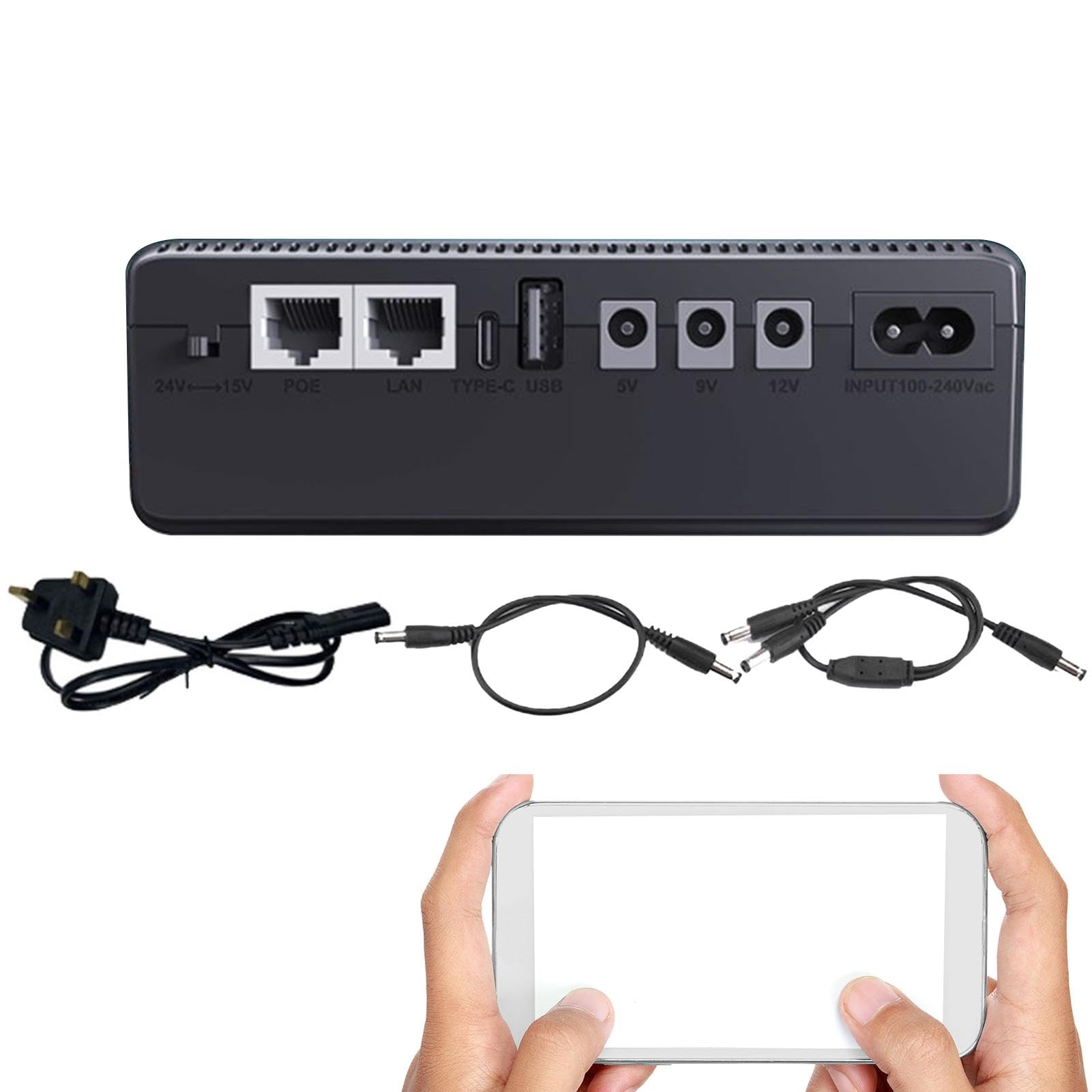 10400mAh Router Backup Battery Power Supply - Portable UPS for WiFi Router & Security Camera | Emergency Power for Home & Office Use During Outages