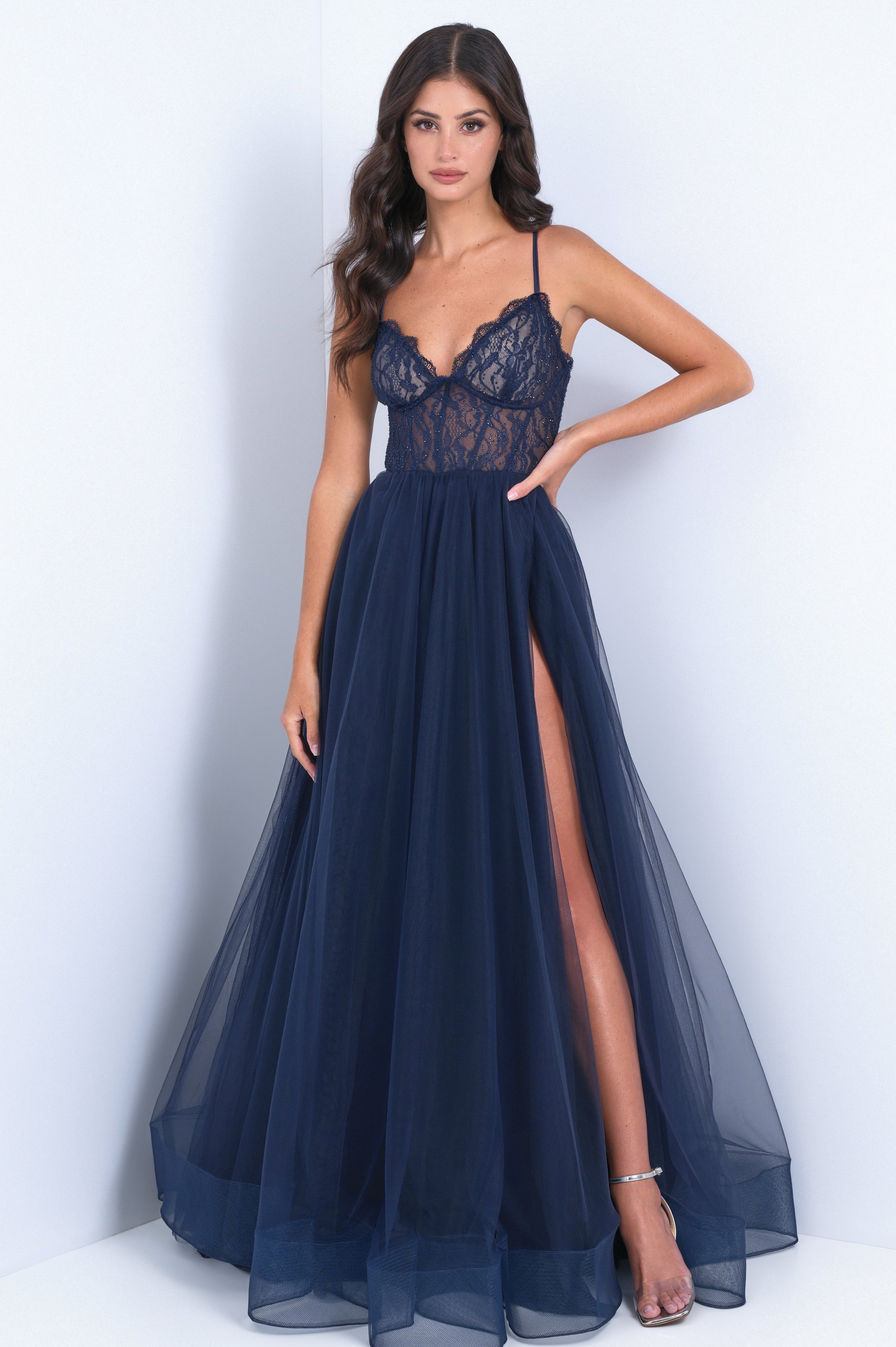 Dani Gown Navy Blue Elegant Evening Dress for Women - Perfect for Weddings, Parties & Special Occasions
