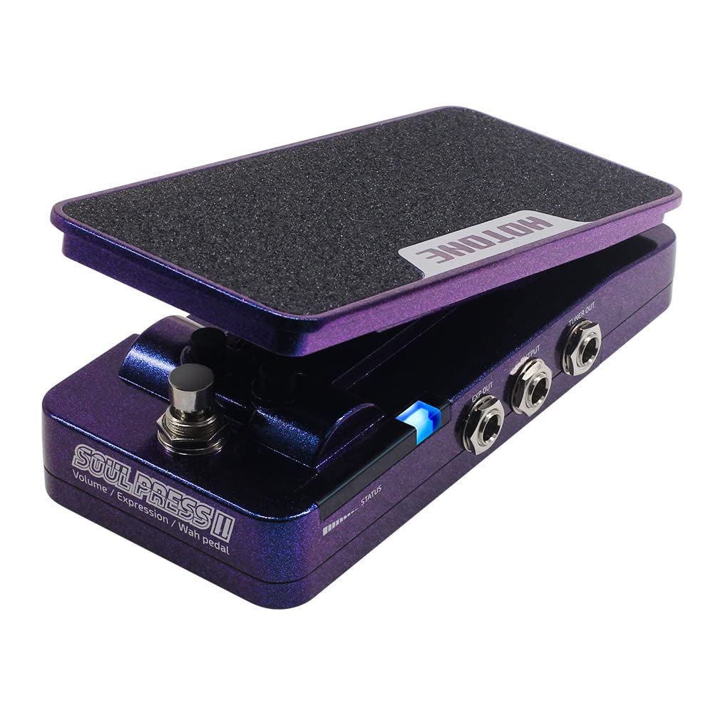 Hotone Wah Active Volume Passive Expression Guitar Effects Pedal - Soul Press II 4-in-1 Multi-Effects Pedal with Visible LED for Guitar, Bass & Studio Recording - Perfect for Live Performances, Practice & Music Production