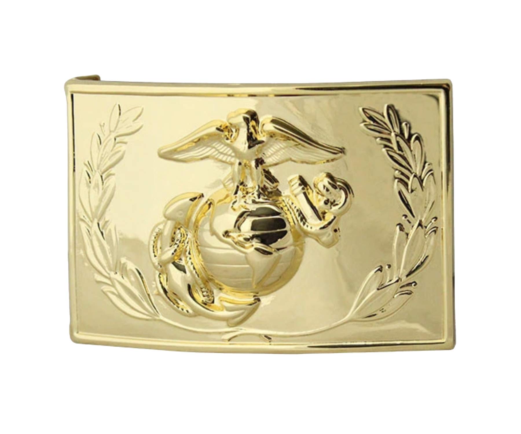 24K Gold Plated Marine Corps Emblem Belt Buckle - Military Dress Uniform Accessory for Veterans