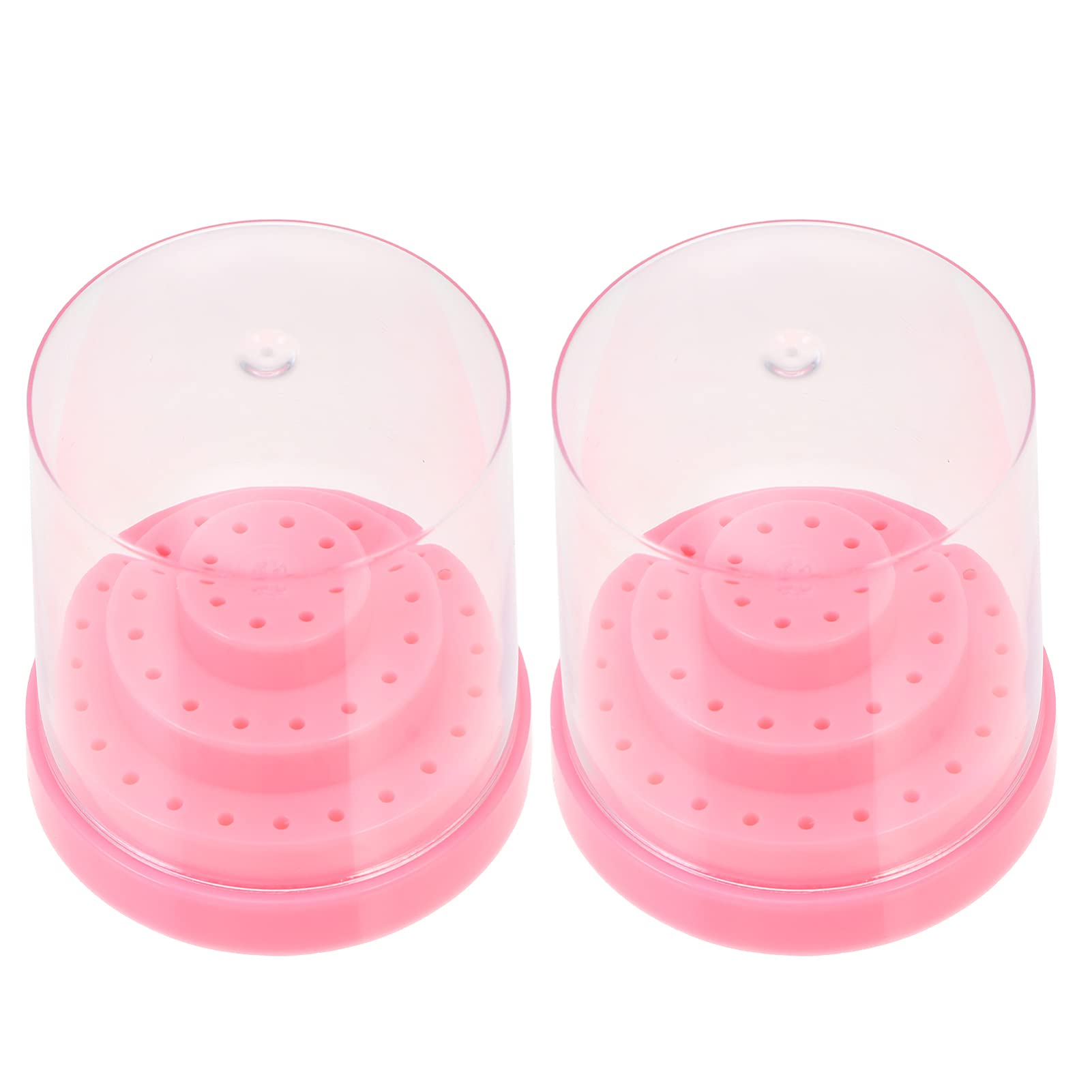 Minkissy 2pc Nail Drill Bits Storage Box for Acrylic Nails & Gel Polish