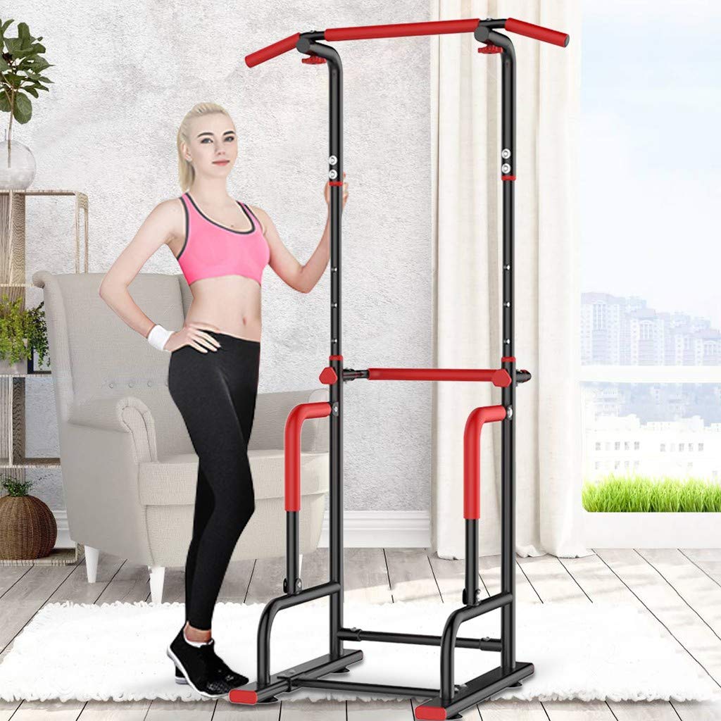 **Black Power Tower Dip Station - Chin Up Bar & Workout Stand for Home Gym, Strength Training & Core Fitness | Perfect for Boxing, Calisthenics & Full-Body Workouts**