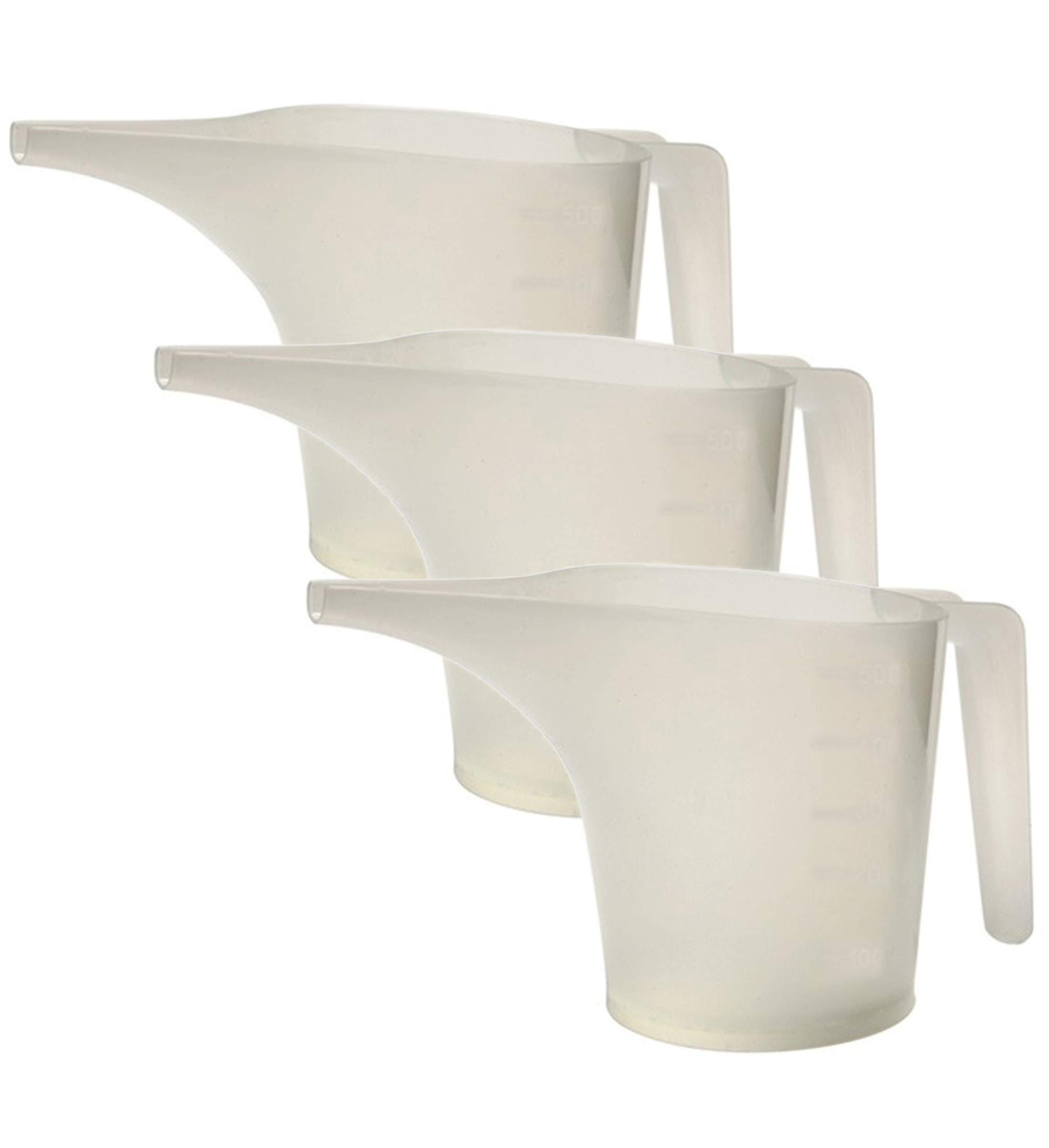 Norpro 2-Cup Plastic Measuring Funnel Pitcher with Spout - 3-Pack for Baking, Cooking & Liquid Pouring - Kitchen Essentials for Measuring & Mixing Ingredients