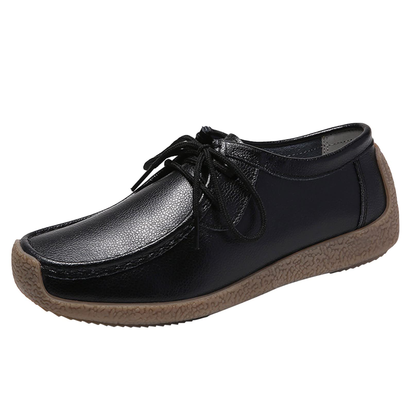 Women's Wide Width Casual Shoes - Fashion Lace-Up Round Toe Pumps | Comfortable Walking Shoes for Work, Travel & Everyday Wear