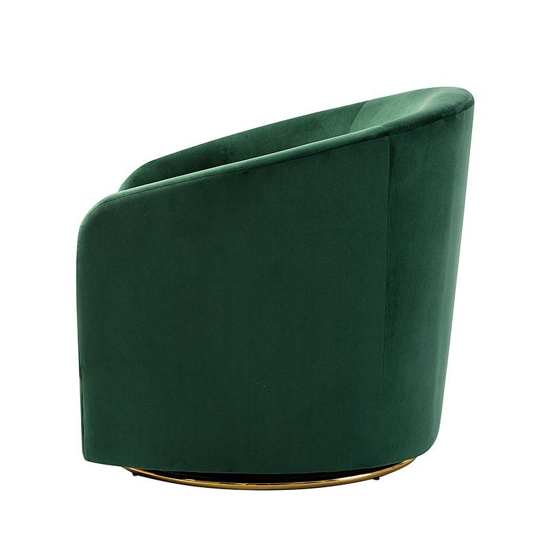 Emanuela Velvet Swivel Barrel Armchair - Modern Accent Chair for Living Room, Bedroom & Office - 360° Rotating Comfortable Lounge Chair with Soft Upholstery - Perfect for Reading, Relaxing & Home Decor