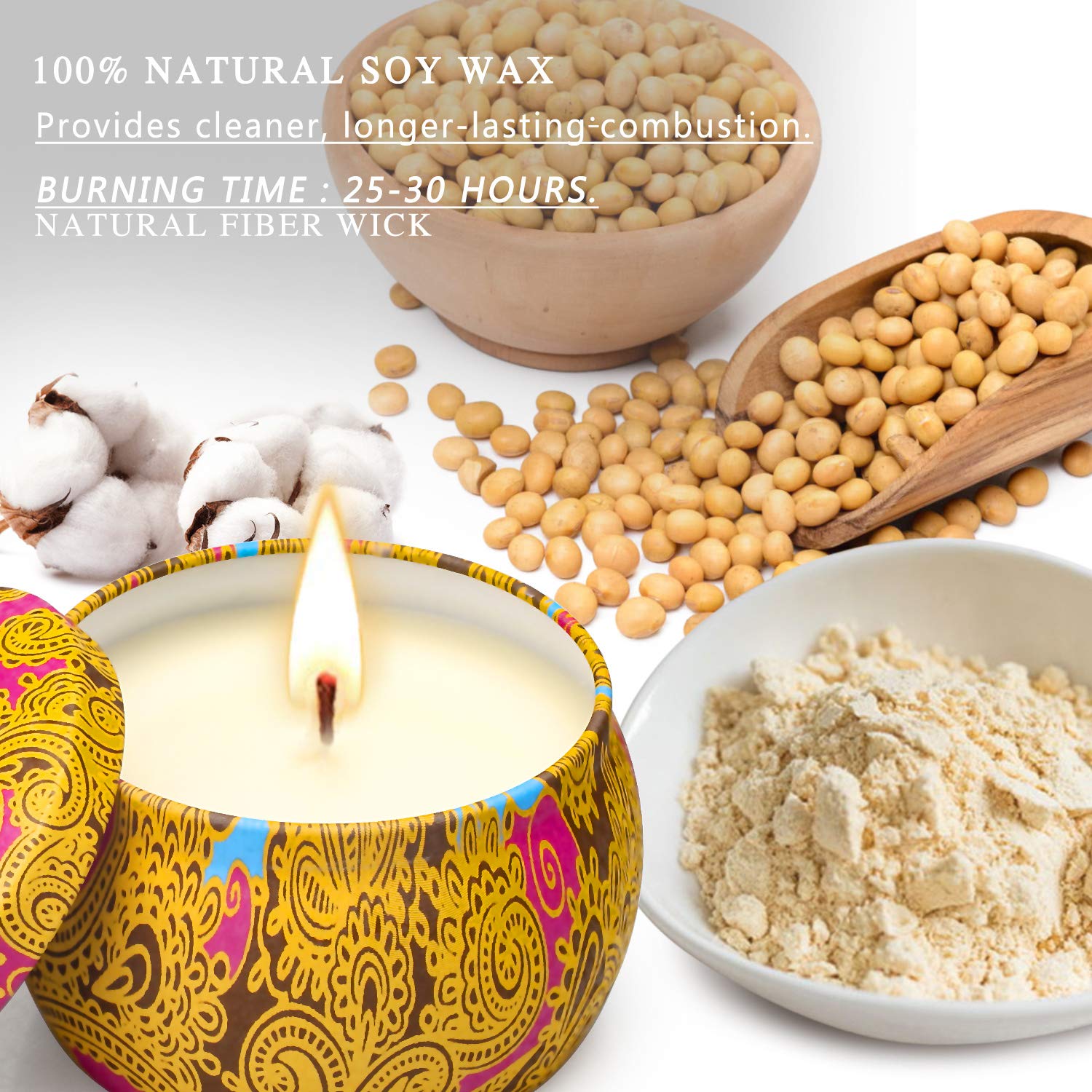 **Yinuo Scented Soy Candles Gift Set - Aromatherapy Candles for Home Relaxation, Bath & Yoga - Perfect for Women, Wife, Friends - Mother's Day, Birthday, Christmas & Thanksgiving Gifts - Create a Cozy & Calming Atmosphere**