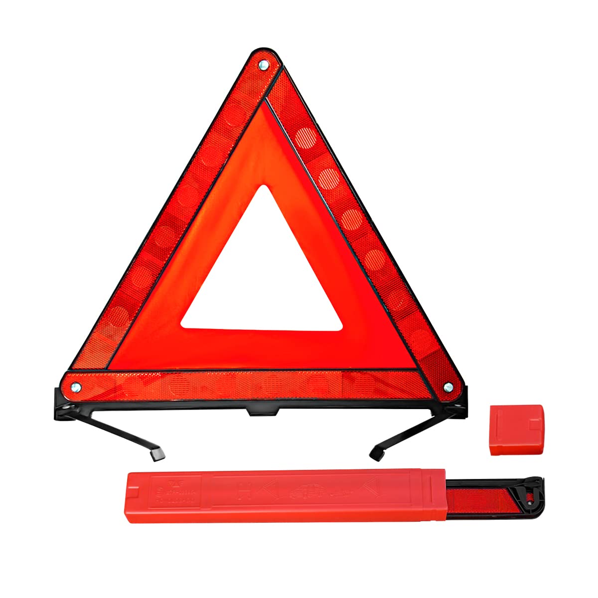 Foldable Reflective Warning Triangles for Cars - Emergency Road Safety Kit for Vehicle Breakdown & Slow Moving Vehicles | Ideal for Roadside Emergencies, Truck Safety & Hazard Visibility