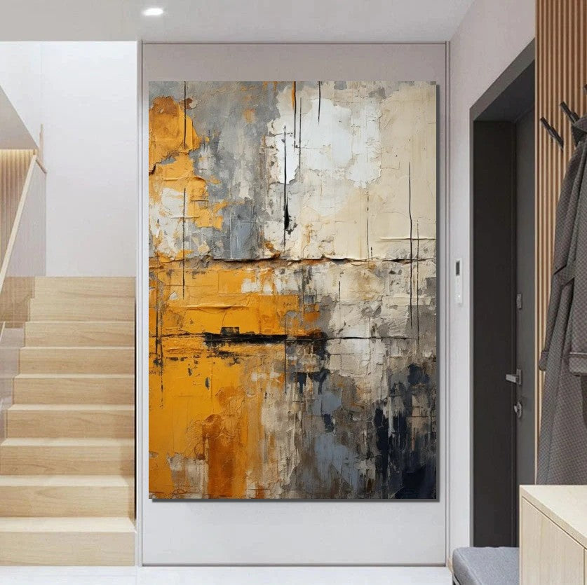 Hand Painted Modern Abstract Wall Art - Large Acrylic Canvas Painting for Bedroom & Living Room Decor - Unique Home Wall Decor Ideas for Contemporary Spaces