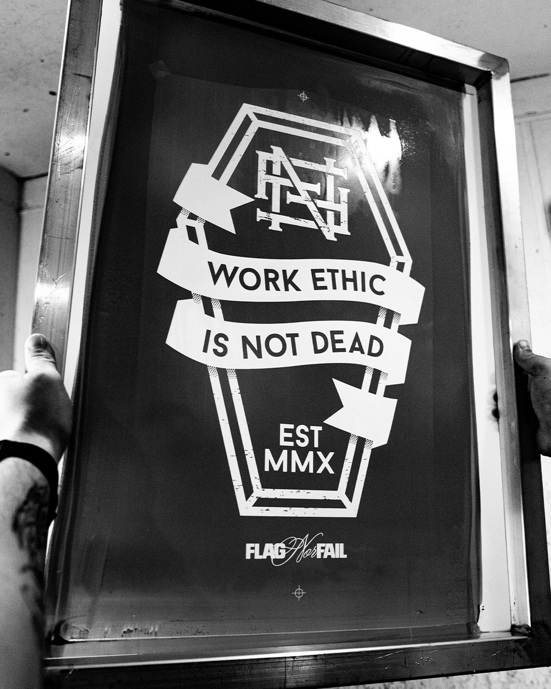 Work Ethic Tee - Black & White Cotton T-Shirt for Men & Women | Casual Workwear & Everyday Comfort