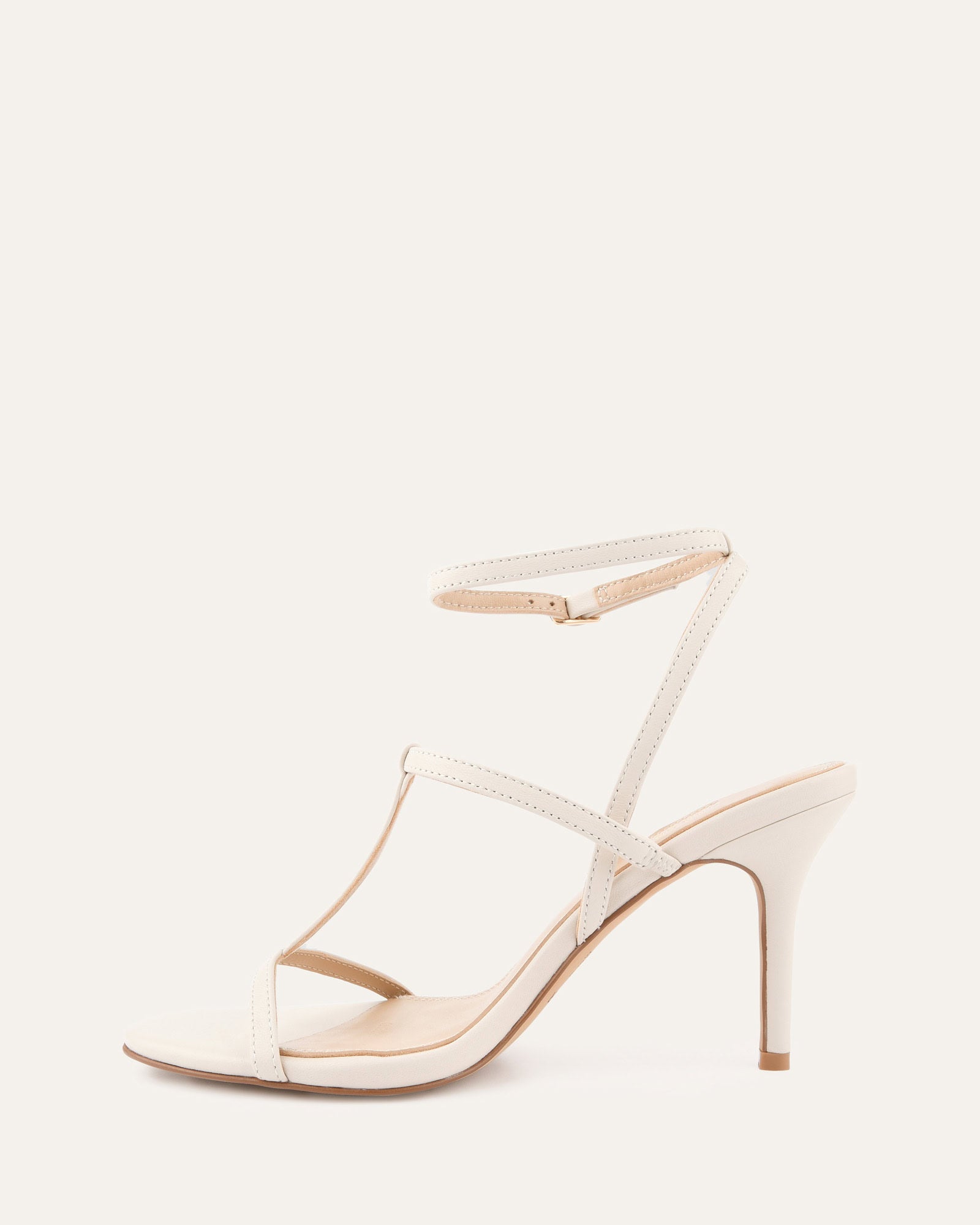 Lacey High Heel Sandals for Women - Off White Leather Strappy Dress Shoes for Weddings, Parties & Evening Events