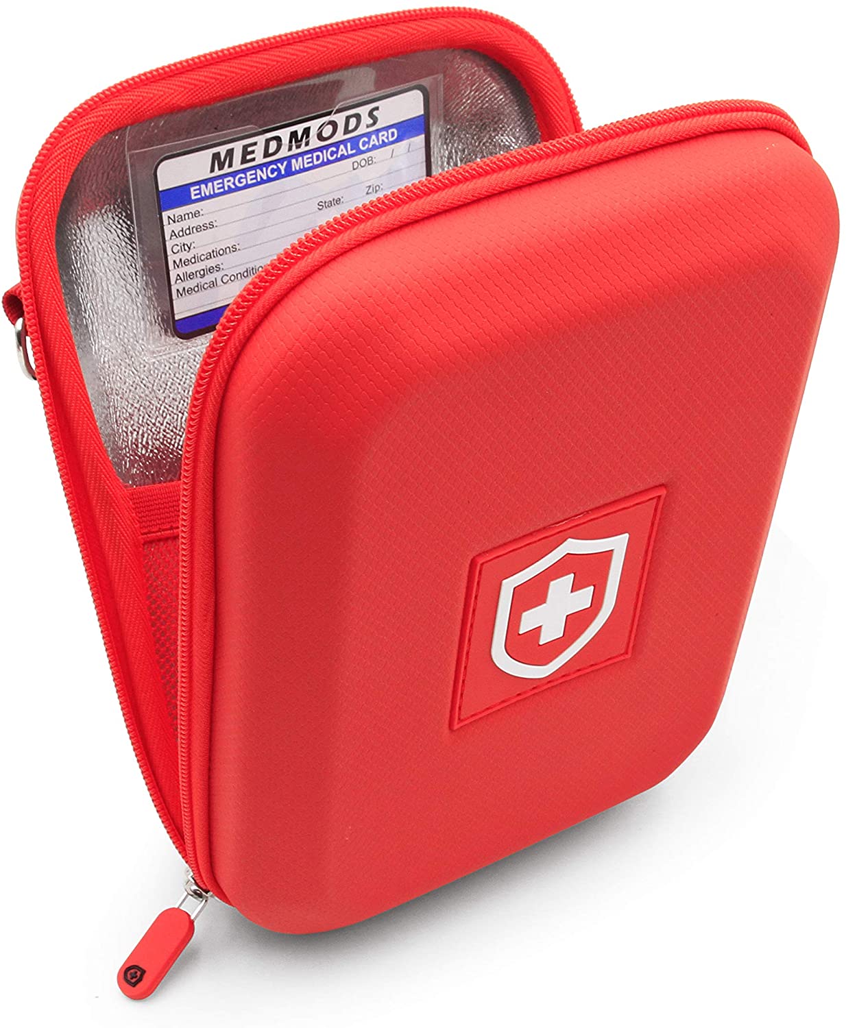 CASEMATIX Hard Shell Insulin Cooler Travel Case - Insulated Diabetes Medical Bag with Ice Pack, ID Card Holder & Shoulder Strap - Perfect for Travel, Daily Use and Emergency Diabetic Care