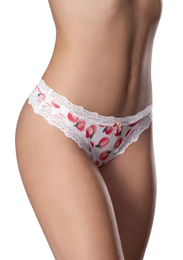 Sexy Crotchless Thong Panties for Women - Plus Size 2XL - Soft Peach Lingerie for Sensual Nights & Boudoir Photography
