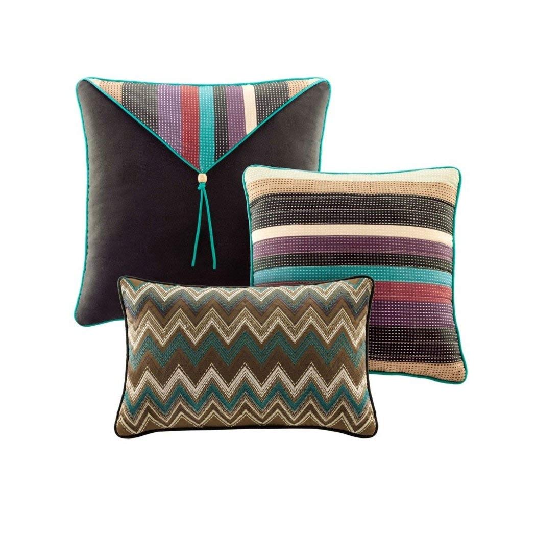 Southwest Turquoise Native American Style 6-Piece Bedding Set - Full/Queen Quilt, Shams & Decorative Pillows | Southwestern Home Decor for Bedroom & Guest Room