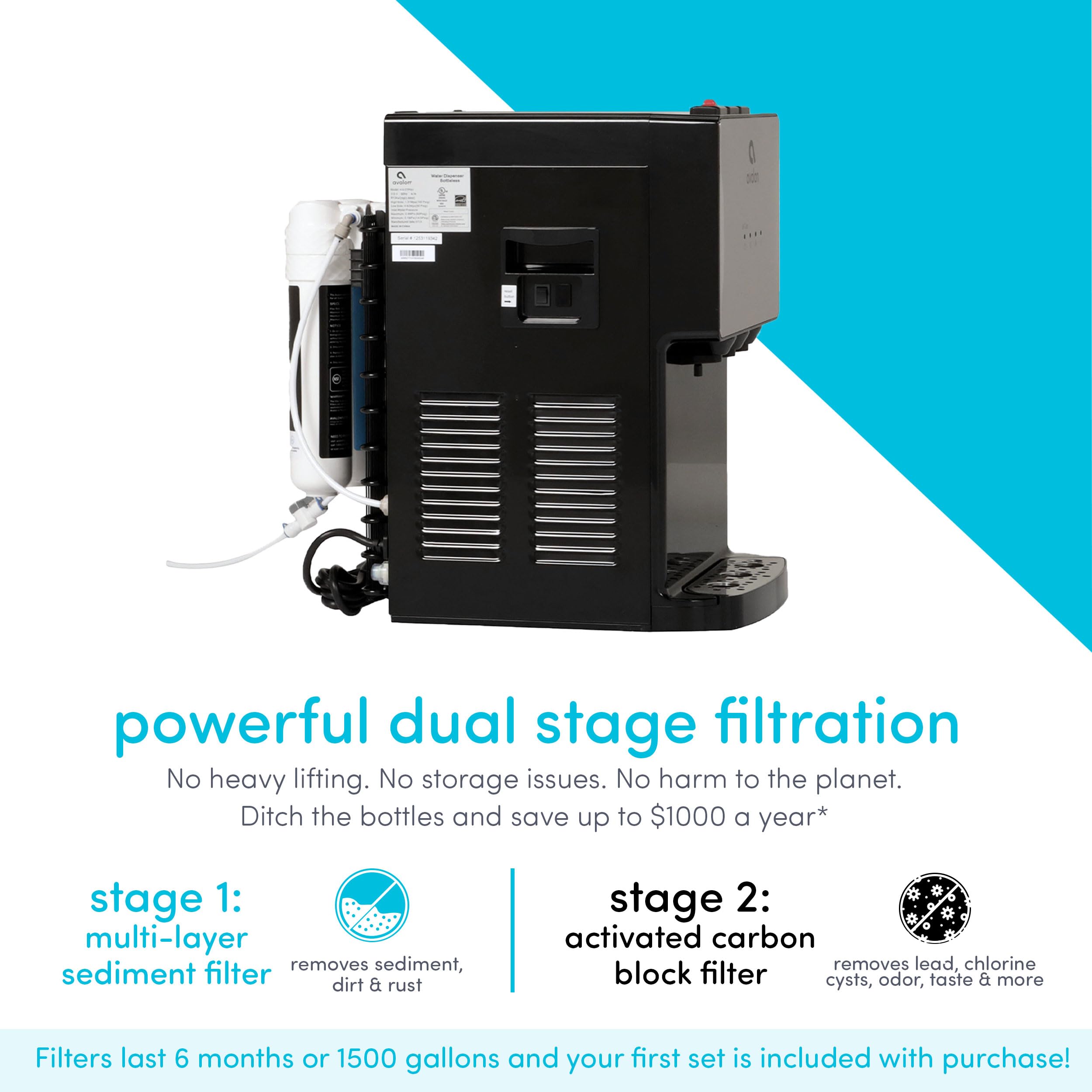 Avalon A12-CTPOU Countertop Bottleless Water Dispenser with Stainless Steel Design - Perfect for Home, Office & Kitchen Hydration