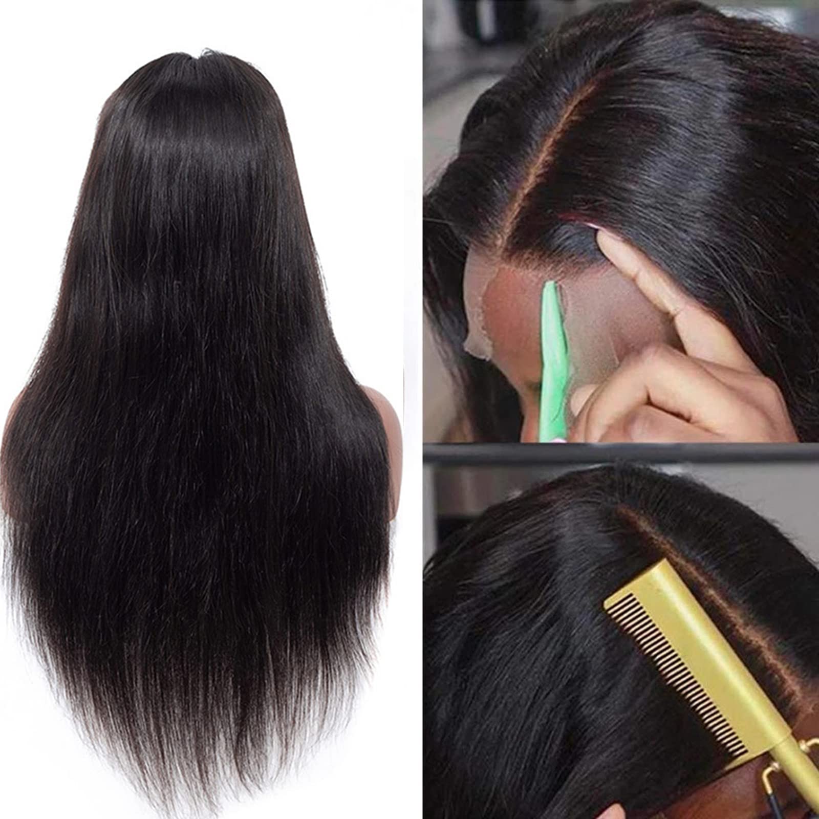 ISEE Hair 10A Brazilian Straight Human Hair Wigs - Transparent Lace Front Wig 180% Density for Black Women | Pre-Plucked with Baby Hair & Bleached Knots | 13x4 Lace Closure, 28 Inch Natural Color | Perfect for Daily Wear, Special Occasions & Protective Styling
