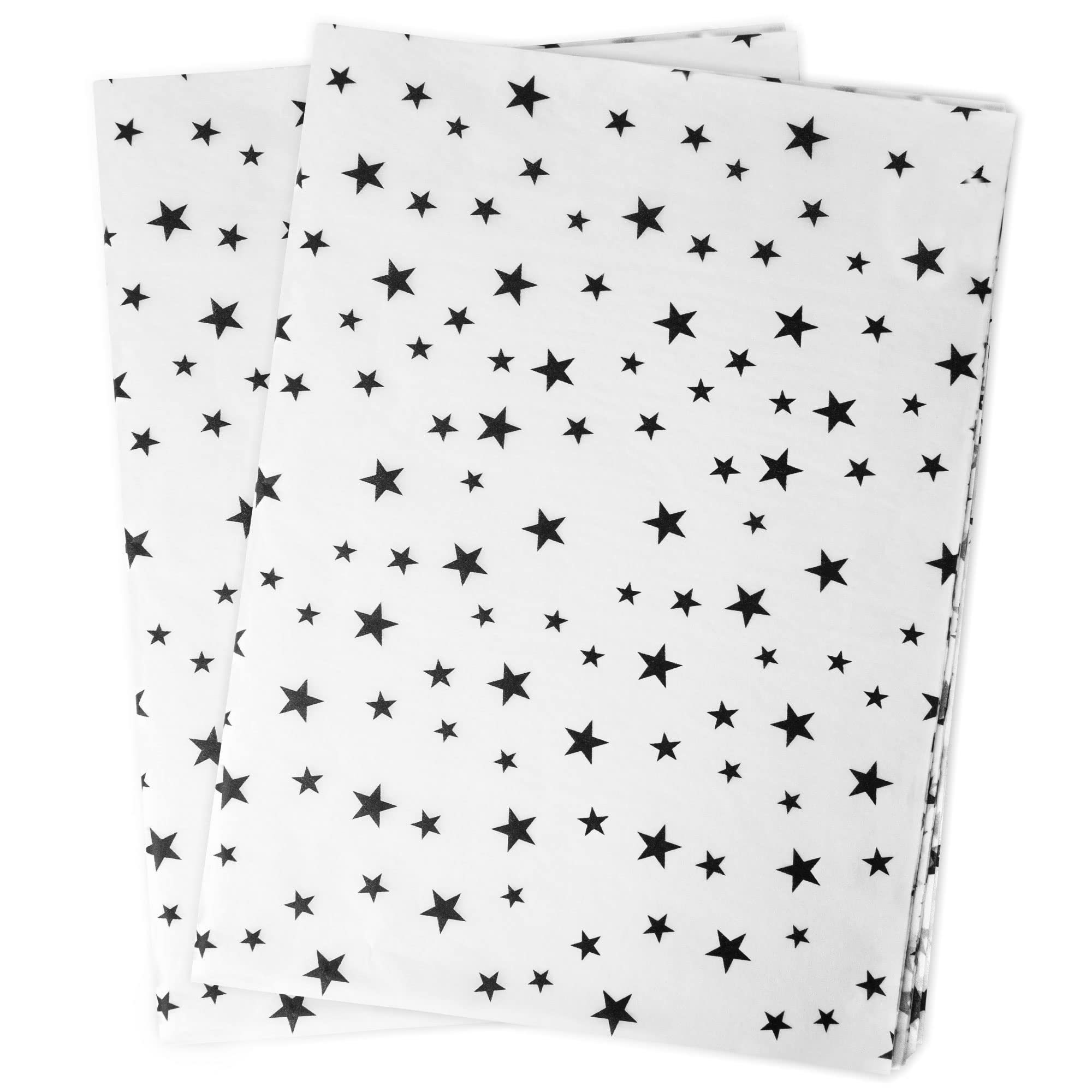 Premium 60 Sheets White & Black Star Tissue Paper - 14