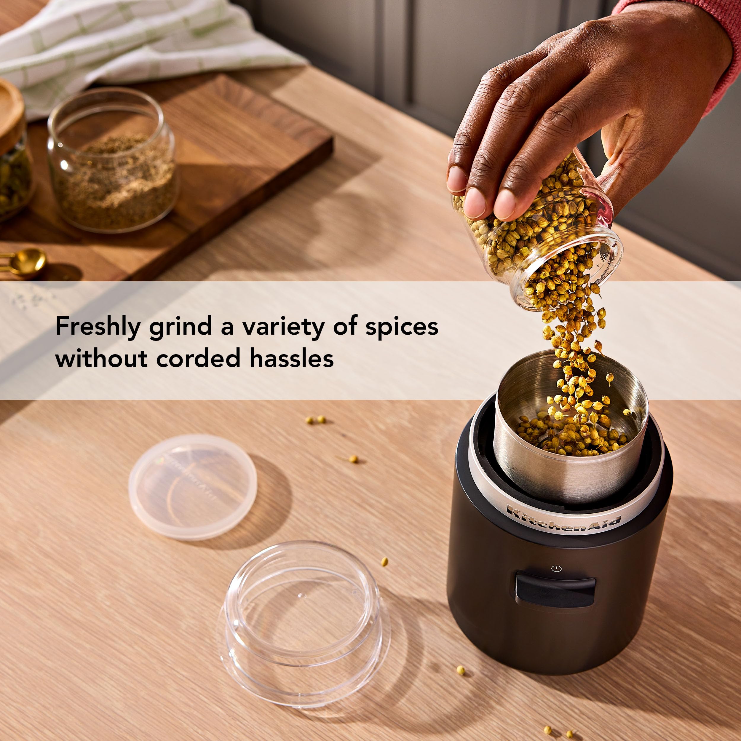 KitchenAid Go Spice Grinder Attachment - Compatible with KitchenAid Go Cordless Blade Coffee Grinder | Perfect for Freshly Ground Spices, Herbs & Coffee at Home or On-the-Go