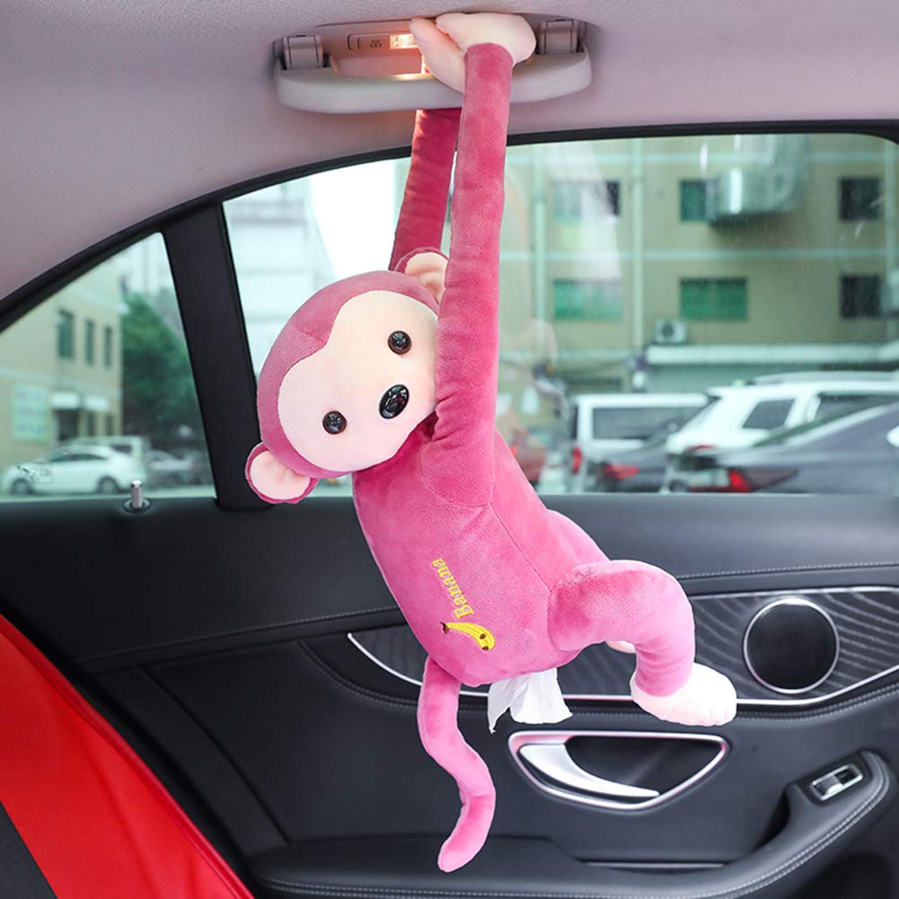Creative Monkey Tissue Box Cover - Cartoon Animal Napkin Holder for Car, Home, Bathroom | Decorative Paper Storage Organizer for Kids Room, Office Desk & Party Decor