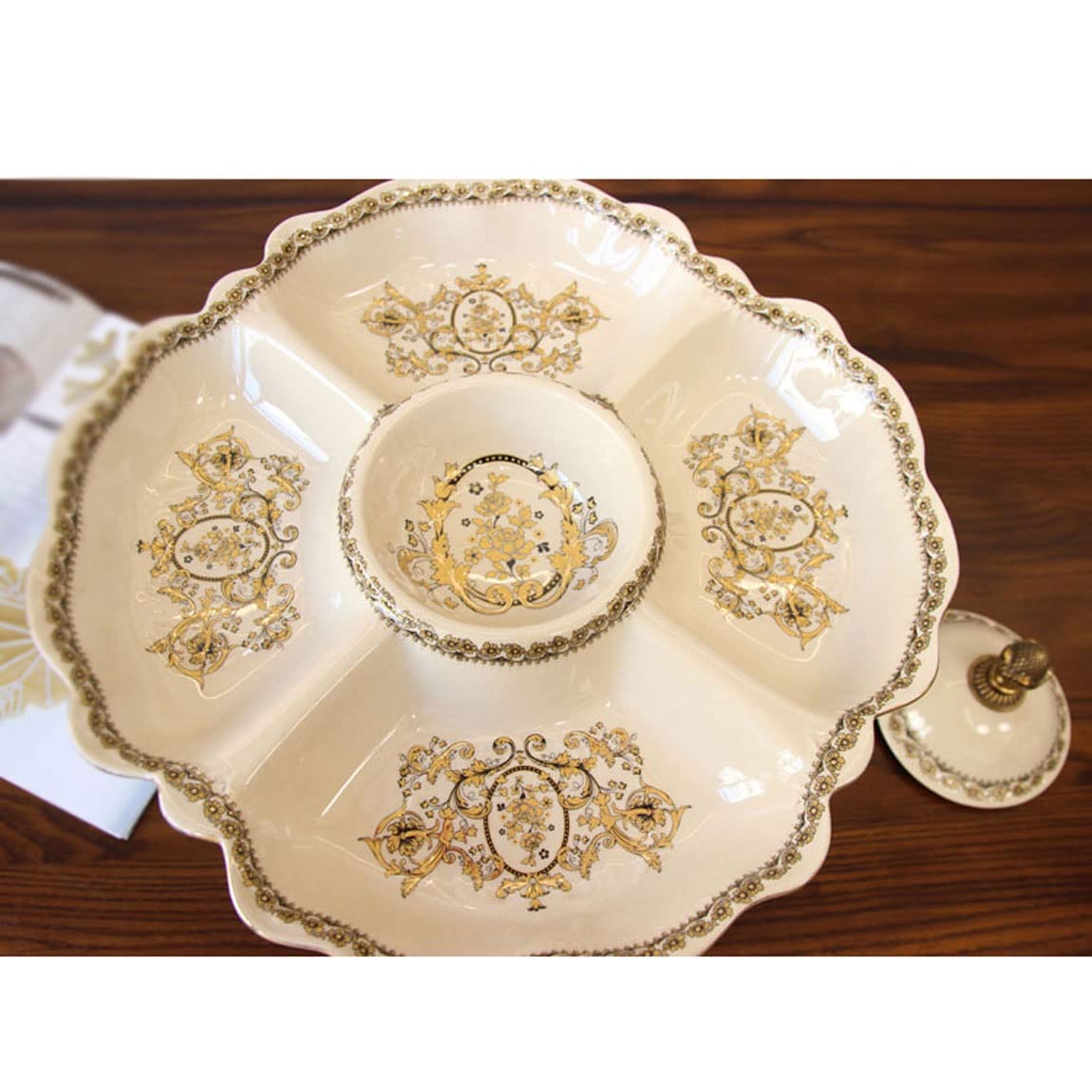 Premium Ceramic Snack Plates & Fruit Serving Trays - Elegant Centerpiece Bowls for Dining Room, Party, and Home Decor (Set of 3) - Perfect for Entertaining, Appetizers, and Fruit Displays