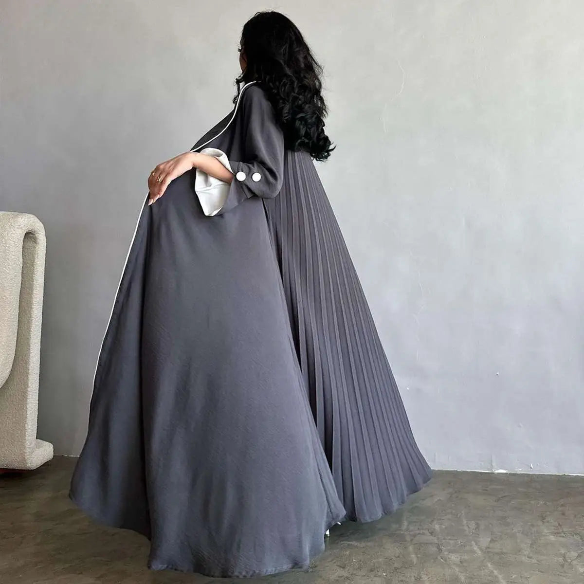 Elegant Muslim Women's Fashion Cardigan Open Abaya Dress - Modest Islamic Clothing for Prayer, Mosque & Everyday Wear
