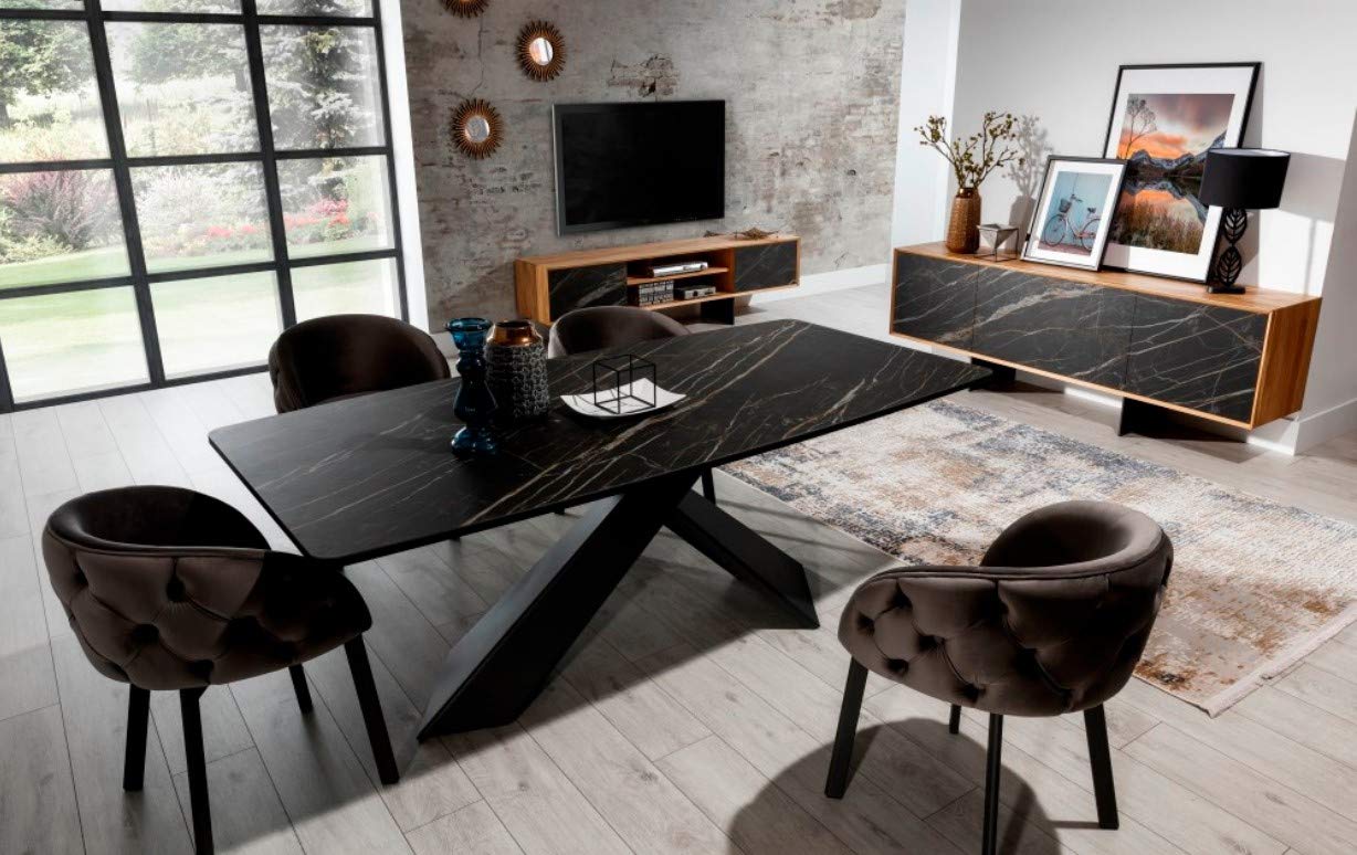 Olivia Black Dining Table - Modern Elegance for Home, Office, and Restaurant Spaces