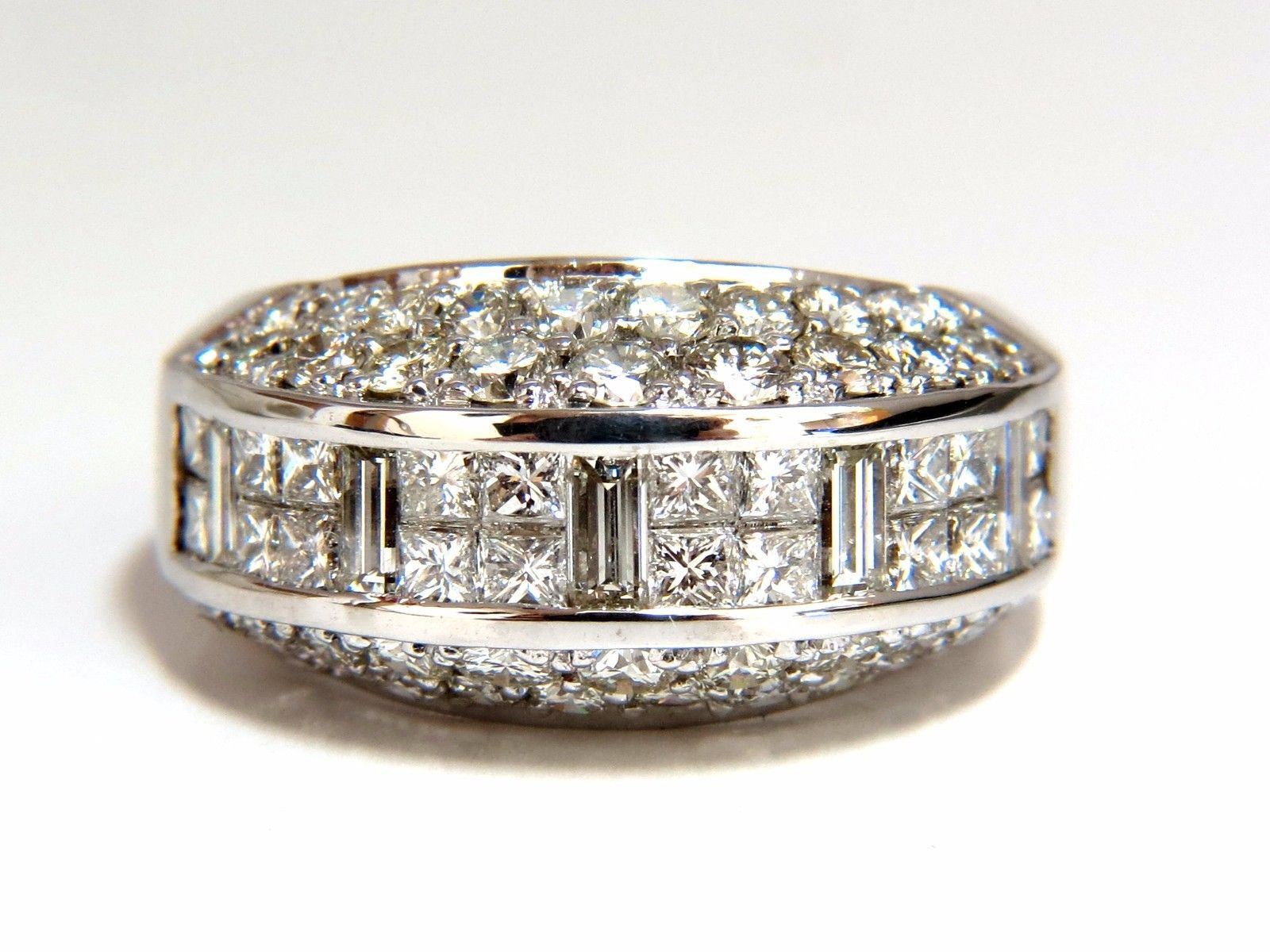 4.00 Carat Diamond Raised Contemporary Ring - 3D Design in 18K Gold for Weddings & Special Occasions
