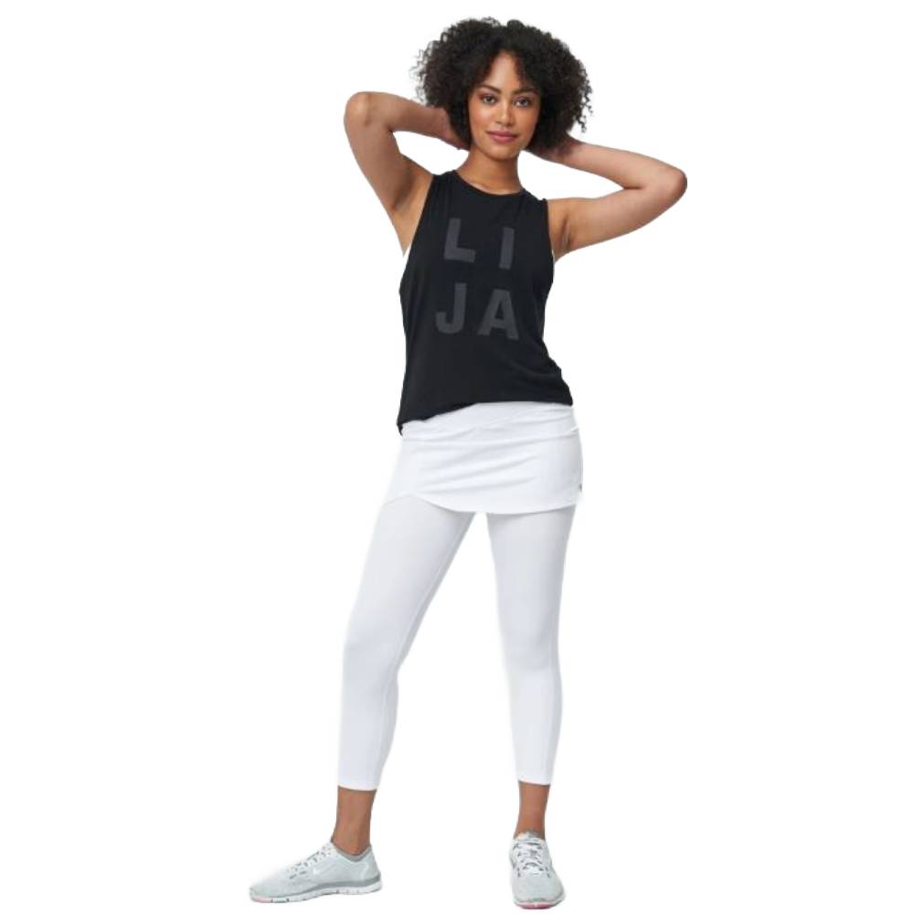 Lija Women's Impact Poise Skapri - High Waisted Yoga Capri Pants for Workout & Running (White) - Perfect for Yoga, Gym & Active Lifestyle