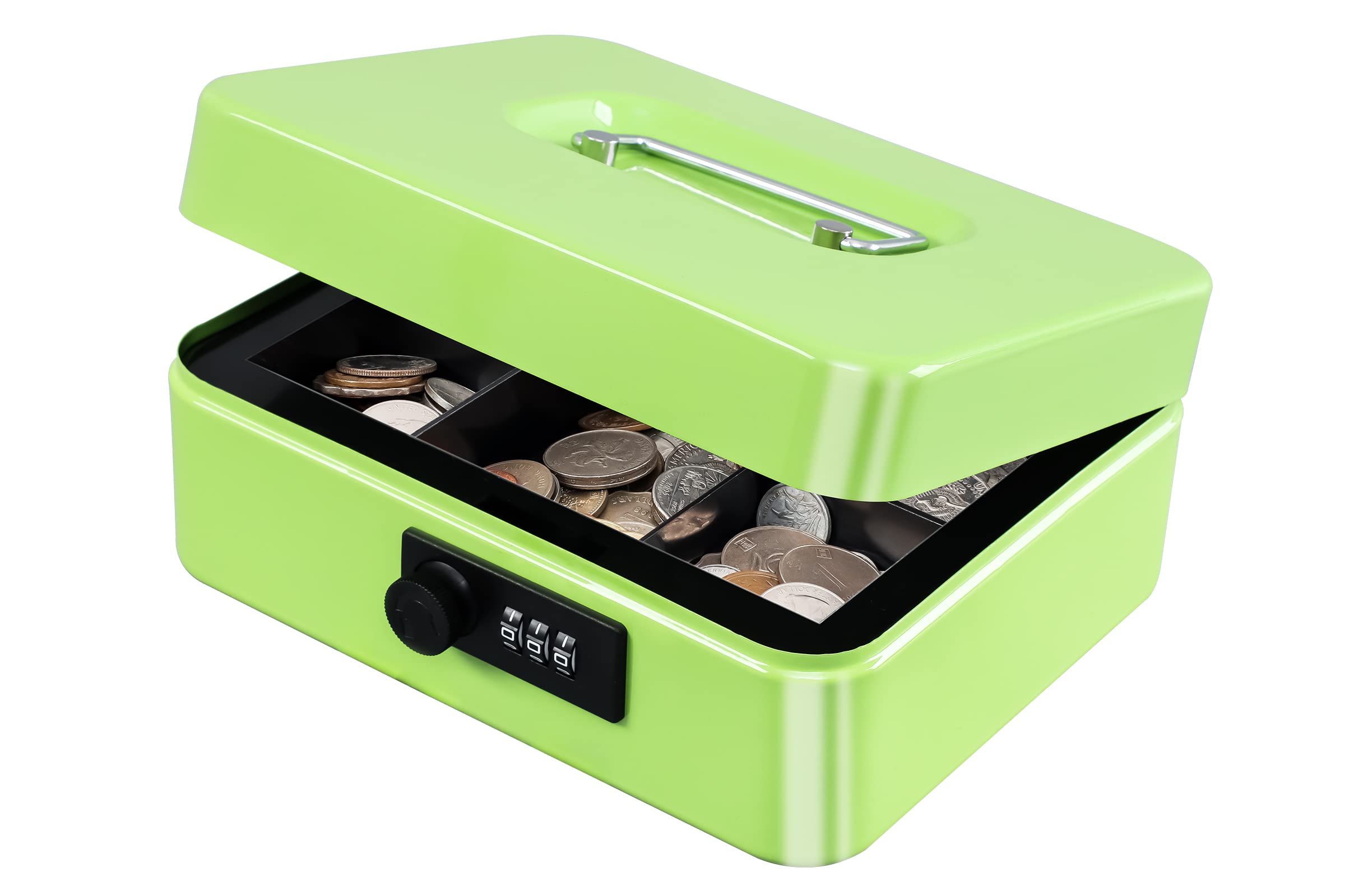 KYODOLED Medium Metal Cash Box with Combination Lock - 7.87