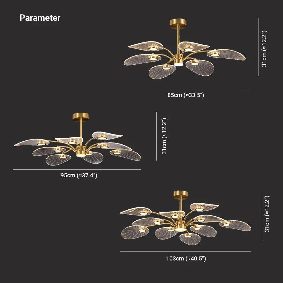 Elegant Lotus Leaf Gold LED Pendant Light - Modern Ceiling Lighting for Dining Room, Bedroom & Living Room Decor