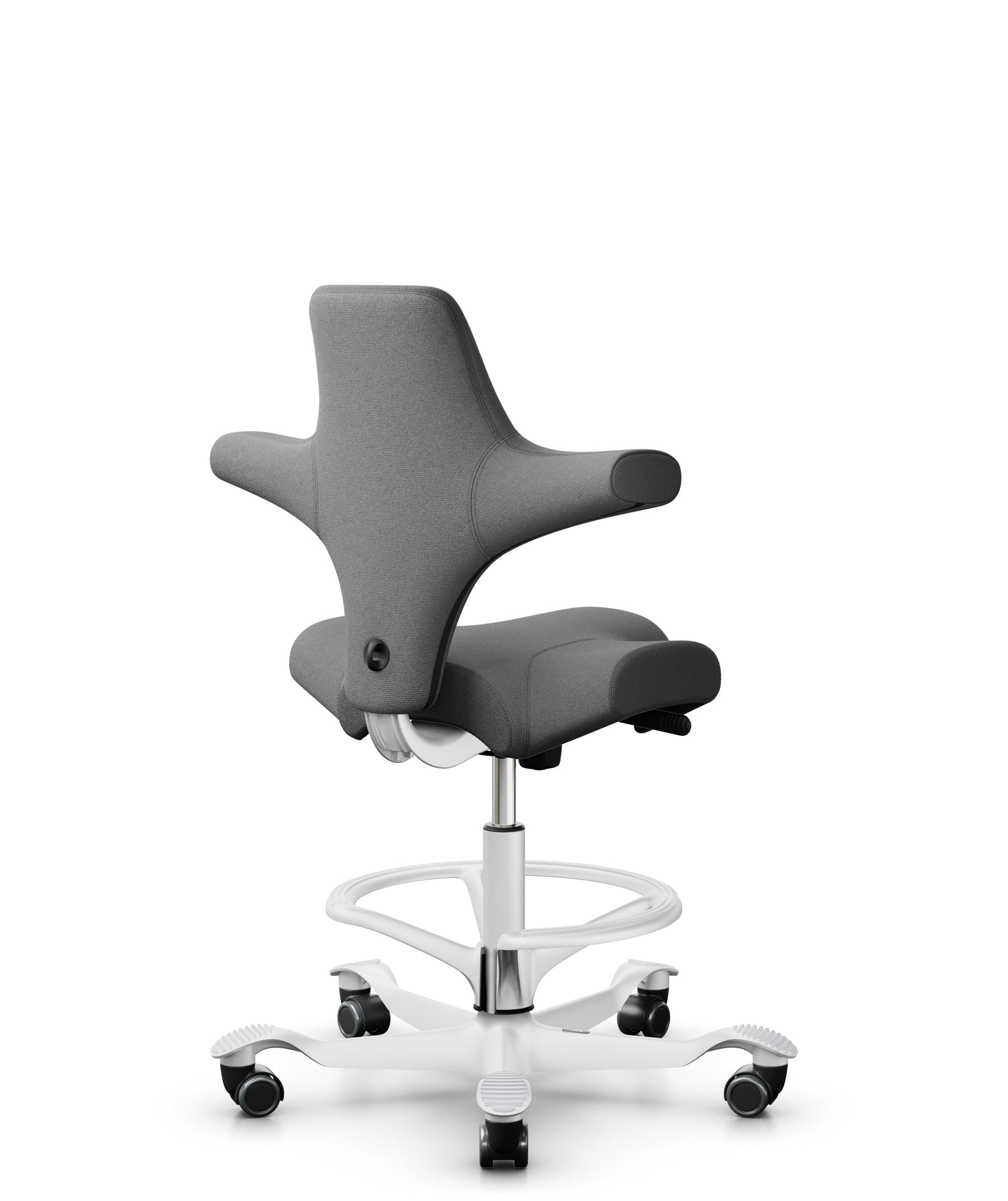 HÅG Capisco 8106 Ergonomic Office Chair - White with Cura Dark Grey - Adjustable Posture Support for Home Office, Gaming & Workspace Comfort