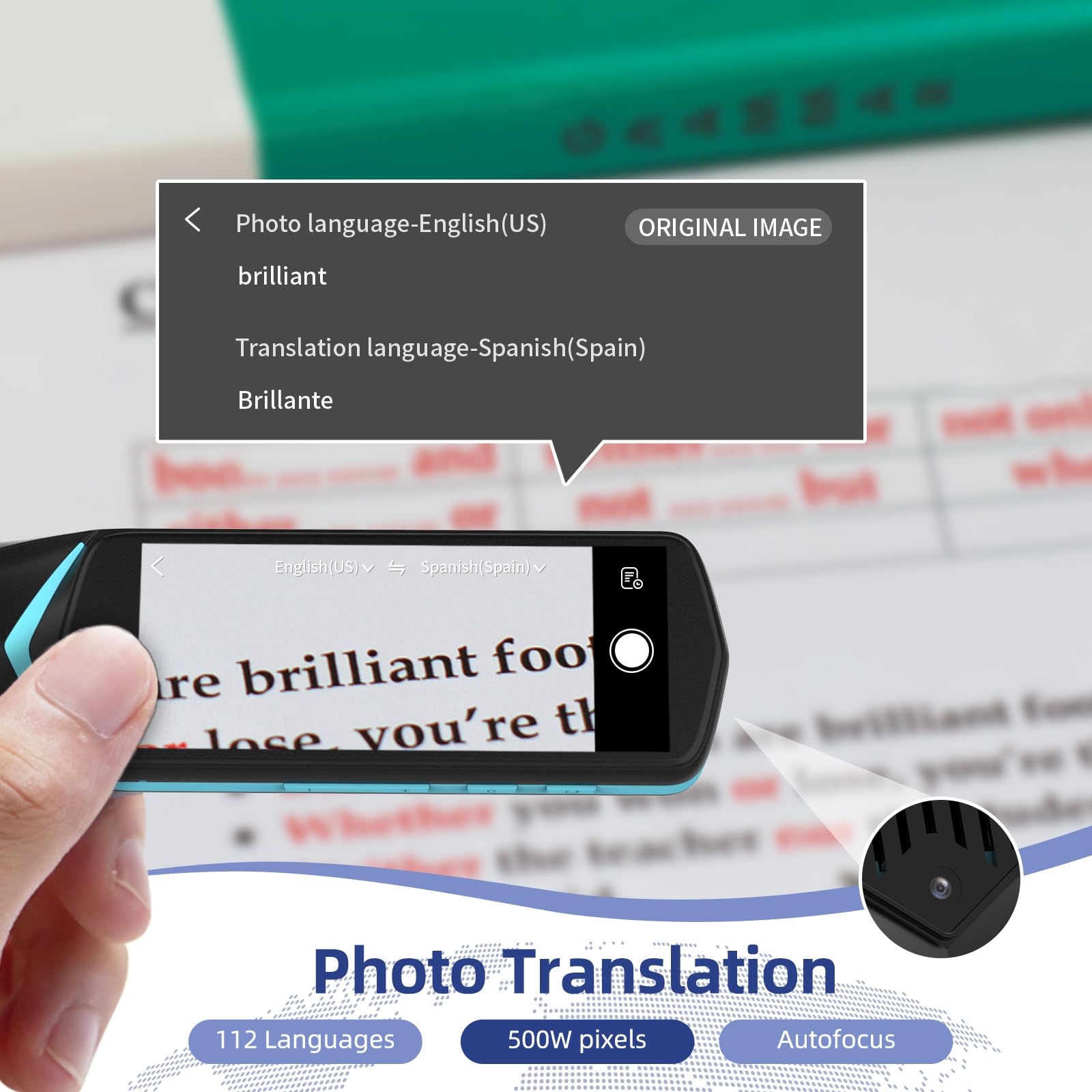 NEWYES Scan Reader Pen 4 with Collins Dictionary - Text to Speech Scanner, 16GB Translation Pen for Students & Adults - Perfect for Language Learning, Travel, and Office Document Reading