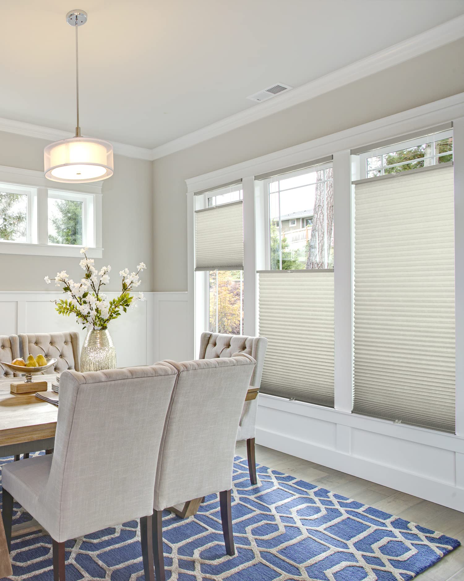 CHICOLOGY Top Down Bottom Up Cellular Shades - Light Filtering Pebble Grey Window Blinds 49.75