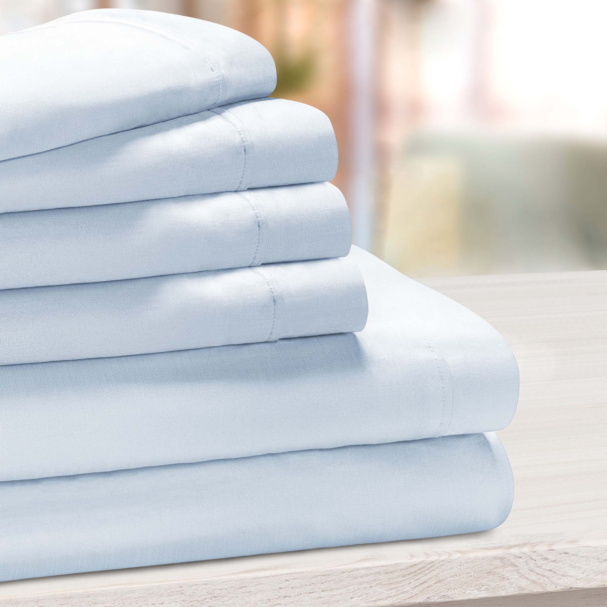 1000 Thread Count Cotton Rich Solid Deep Pocket Bed Sheet Set - Queen Size, Soft & Breathable for Ultimate Comfort - Perfect for Luxury Hotels, Guest Rooms & Cozy Home Bedding