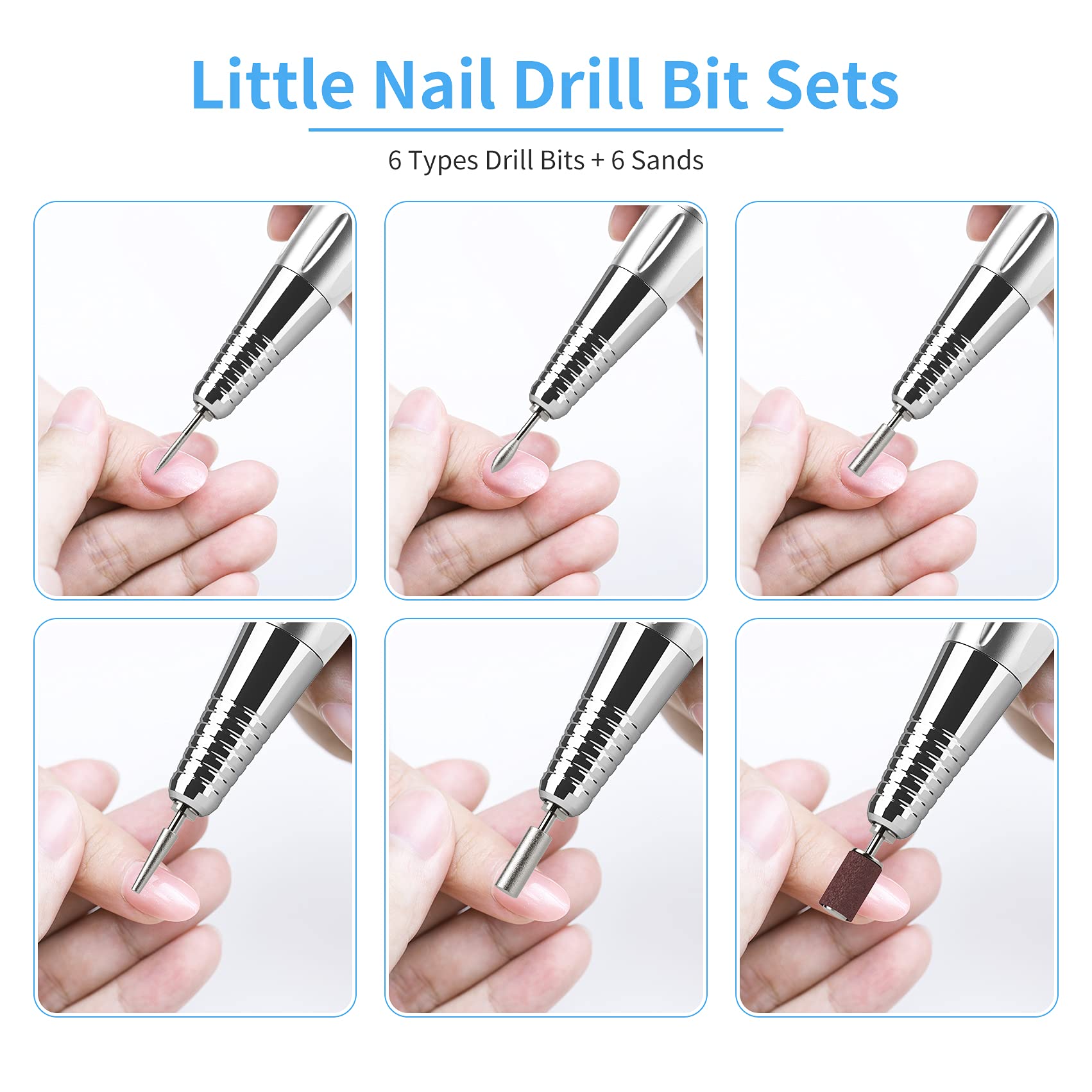 VTRIN Professional Electric Nail Drill Kit - Portable Nail File Machine for Acrylic Nails with 6 Drill Bits & Sanding Bands - Low Heat High Speed Nail Art Tool for Salon, Home & DIY Manicure/Pedicure - Perfect for Nail Extensions, Gel Polish Removal & Nail Shaping