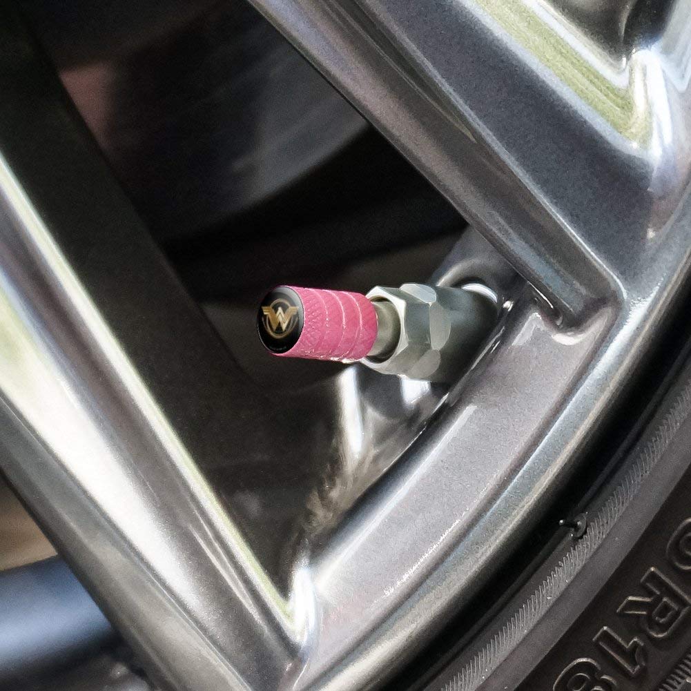 Wonder Woman Movie Golden Lasso Logo Aluminum Valve Stem Caps for Car Wheels - DC Comics Superhero Accessories for Tire Rim Decoration & Customization (Perfect for Cosplay, Car Shows & Superhero Fans)