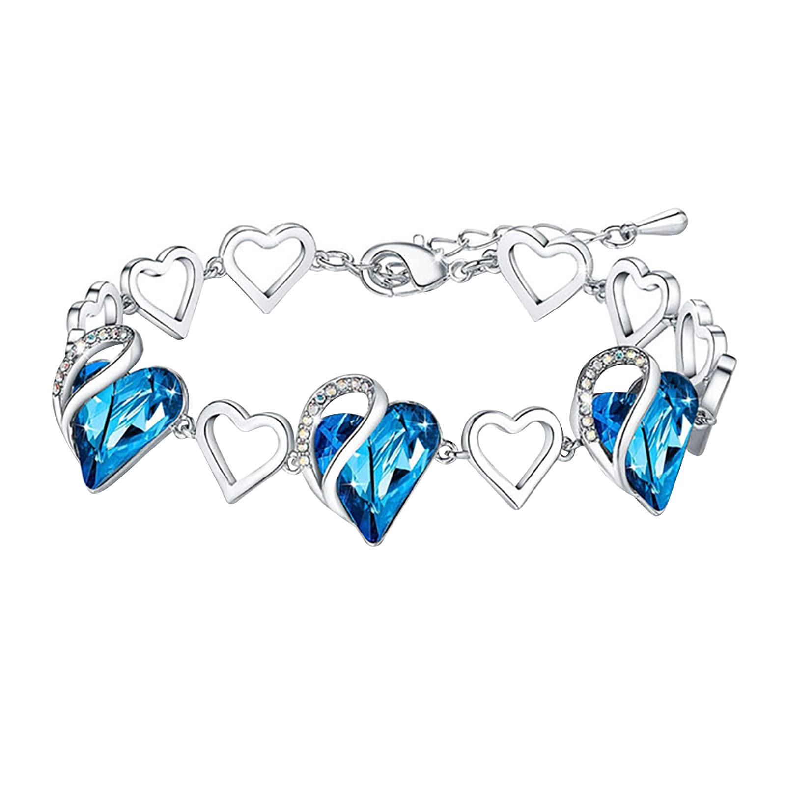 Johtae Elegant Crystal Bracelet - Stylish Jewelry Gift for Women, Friends, Lovers, Mom & Wife | Perfect for Christmas, Birthday, First Day of School | Ideal for Mother-Daughter Matching, Date Night & Special Occasions