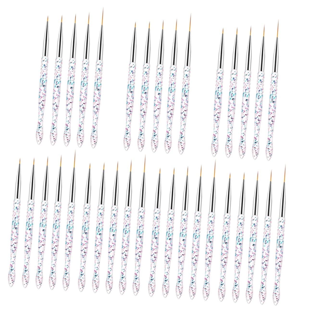 35 Pcs Nail Art Drawing Pen Set - Glitter Nail Pencils, Dotting Tools & Manicure Accessories for DIY Salon Nail Designs | Perfect for Home Manicure, Nail Art Practice & Professional Salon Use