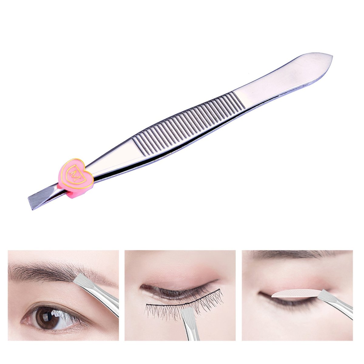 Premium Stainless Steel Facial Hair & Eyebrow Tweezers - Slant Tip for Precise Grooming - Perfect for Eyebrows, Chin, Upper Lip & Unwanted Facial Hair Removal at Home or Salon