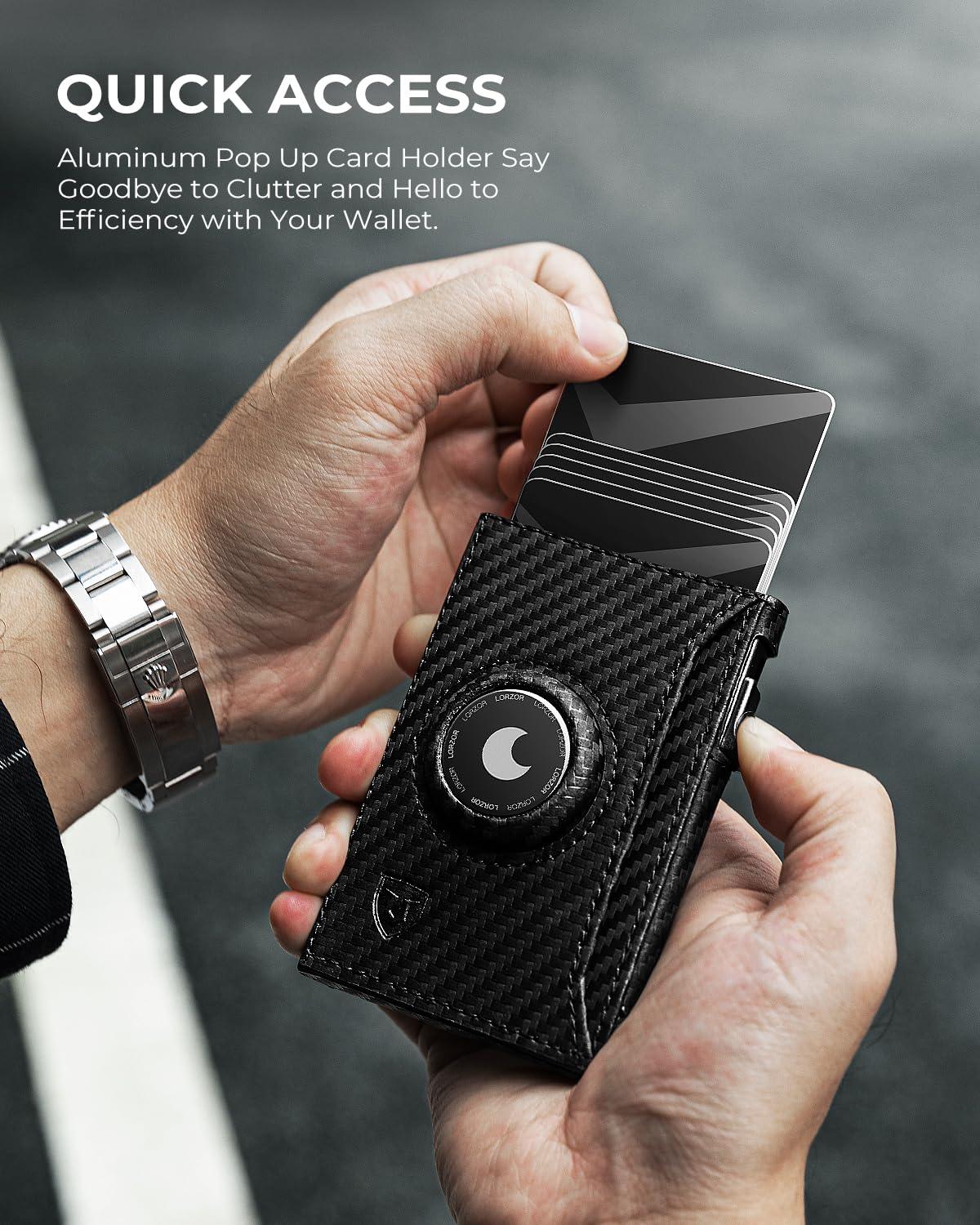 LORZOR Slim Wallet 2.0 - Ultra Thin Minimalist RFID Blocking Front Pocket Wallet for Men - Perfect for Travel, Business & Everyday Carry
