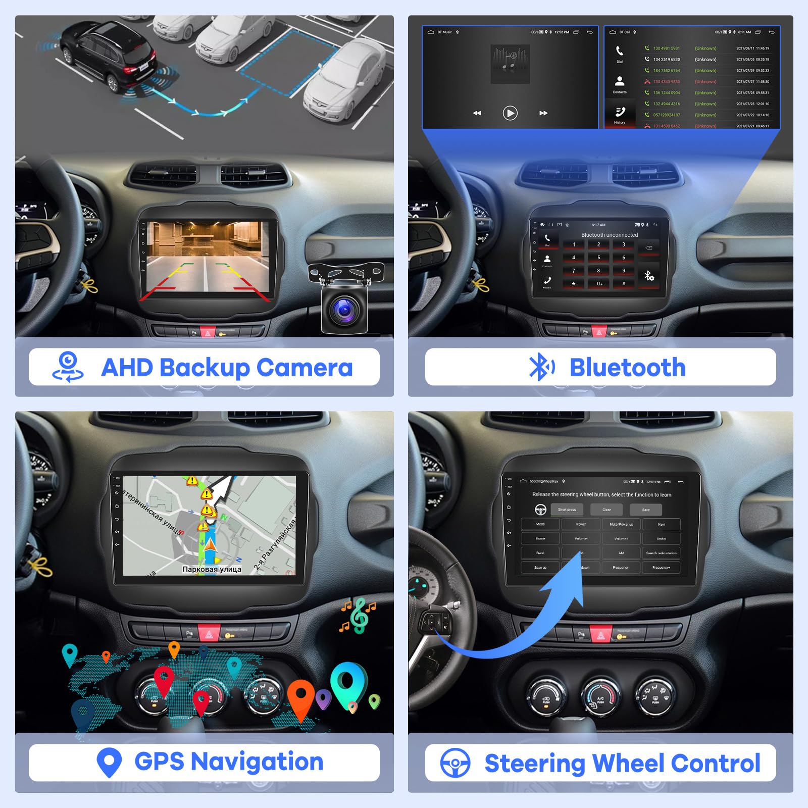 2G+64G Android 13 Car Stereo for Jeep Renegade 2015-2020 | 9