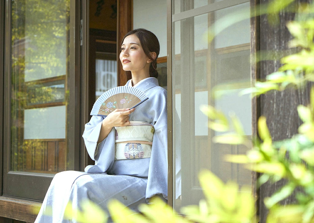 Japanese Folding Fan for Women - Elegant Small Sensu with Lily of the Valley Design - Perfect for Summer, Cosplay, Tea Ceremony & Traditional Events