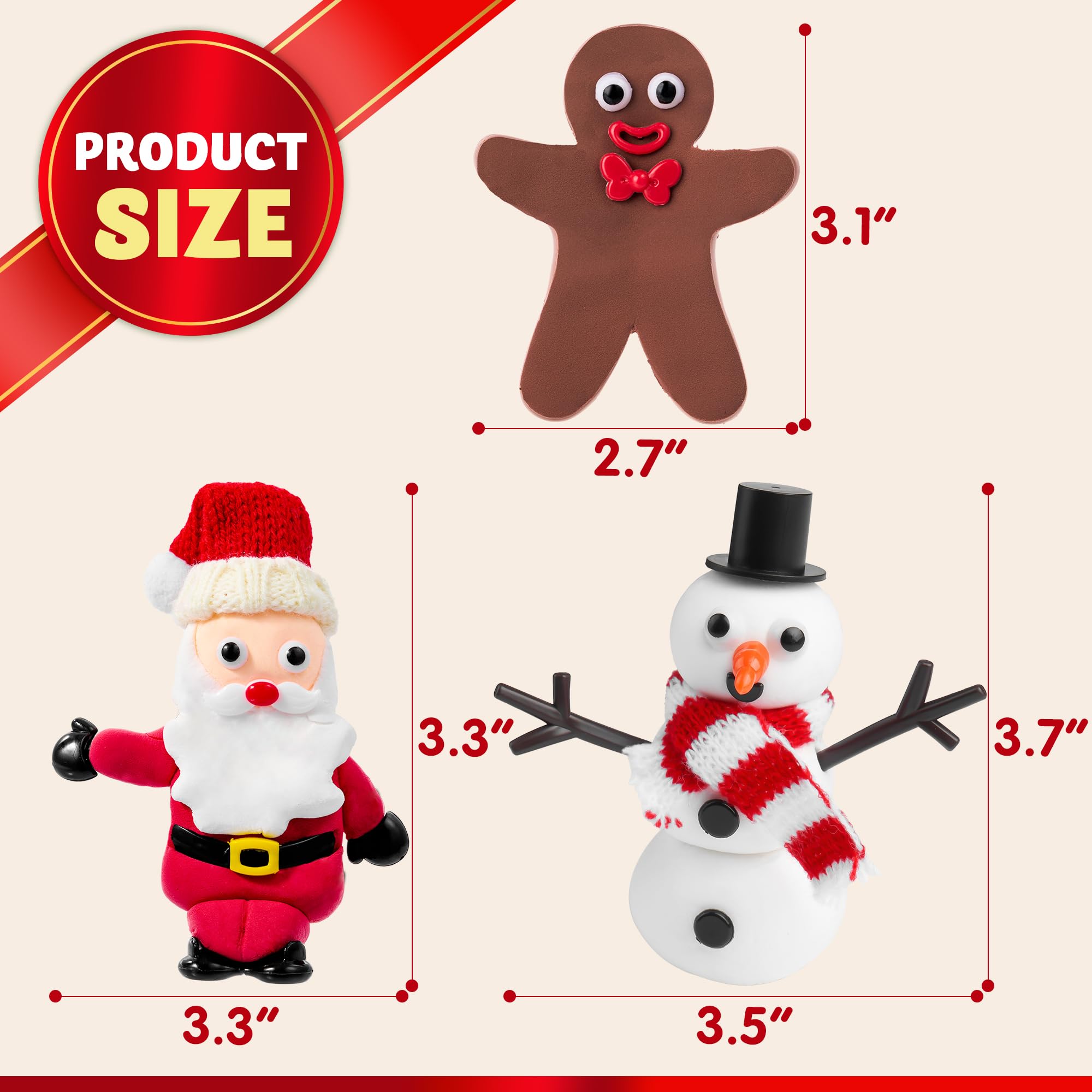 JOYIN Christmas Craft Kit - Build Your Own Snowman, Santa Claus & Gingerbread Man | 3-Pack DIY Arts and Crafts for Kids | Xmas Party Favors, Stocking Stuffers & Holiday Classroom Activities