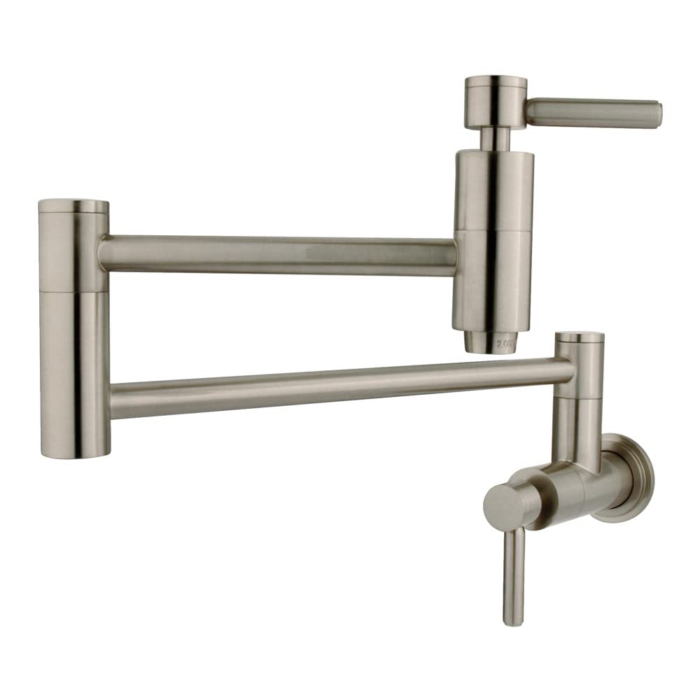 Kingston Brass KS8108DL 13-Inch Brushed Nickel Pot Filler Faucet - Perfect for Kitchen Sink, Stove & Cooking Area